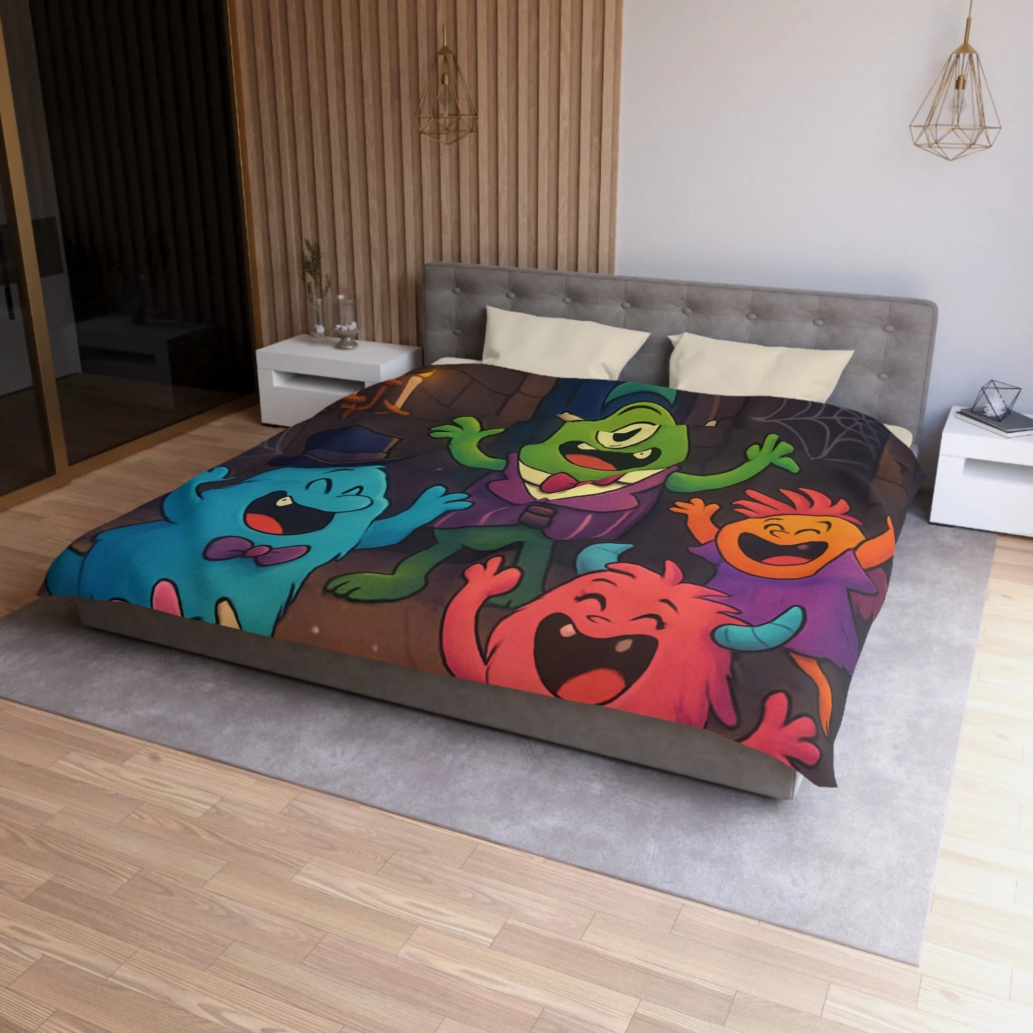 Housse de Couette Microfibre Design Artistique Moderne Décoration Chambre Confort Premium