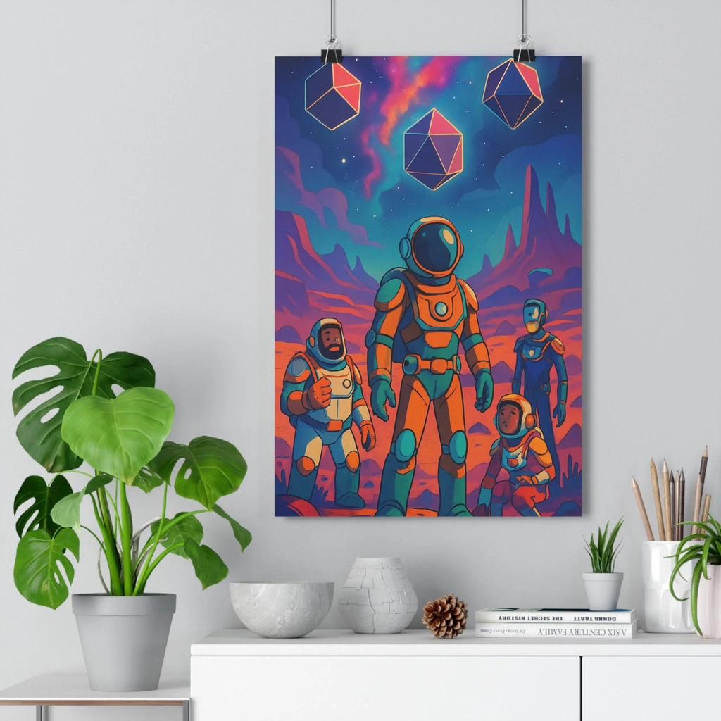 Poster décoratif sciencefiction orange violet futuriste mystérieux salon bureau chambre design moderne élégant qualité