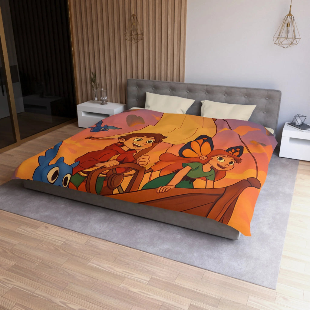 Housse de Couette Microfibre Design Artistique Moderne Décoration Chambre Confort Premium