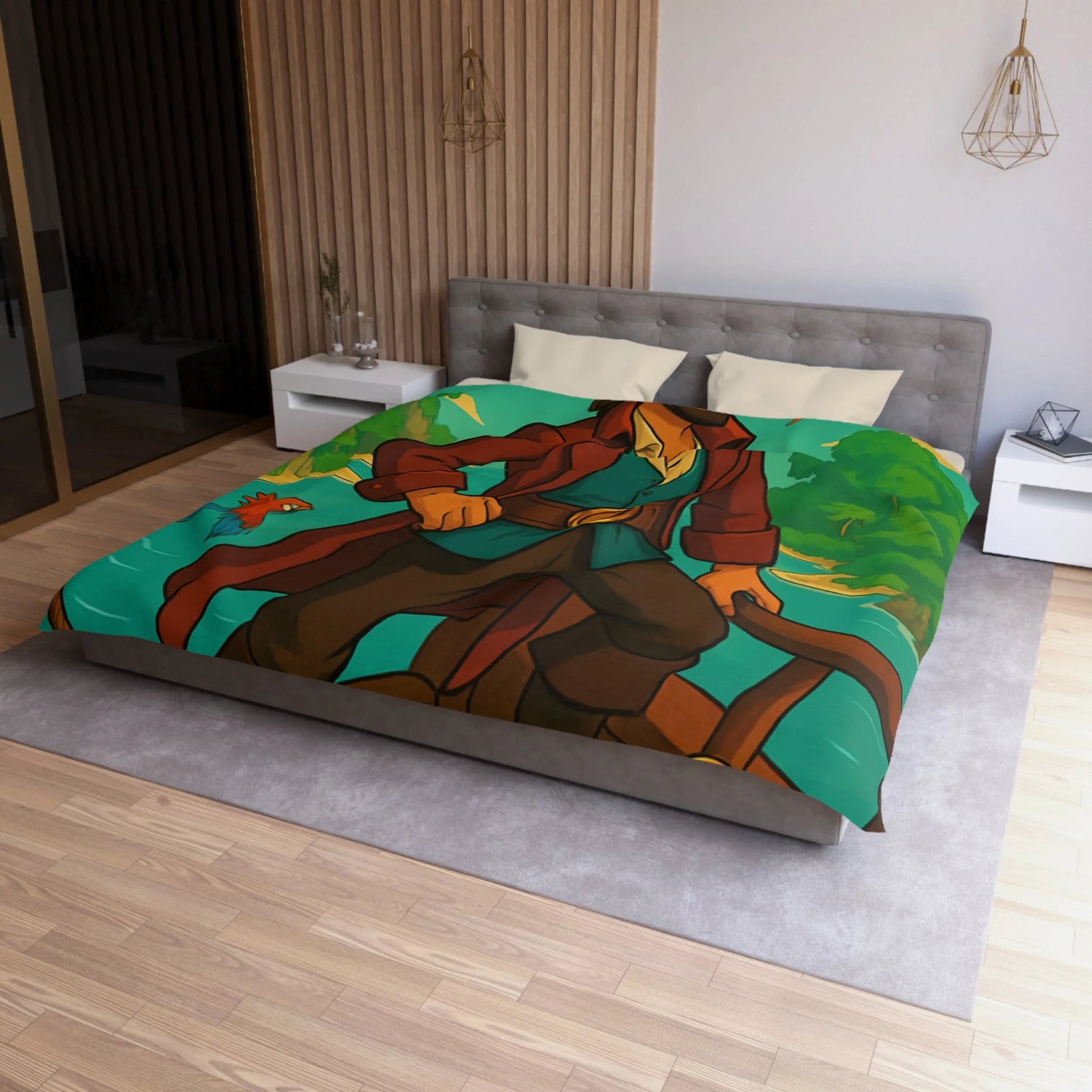 Housse de Couette Microfibre Création Artistique Moderne Design Exclusif Décoration Chambre