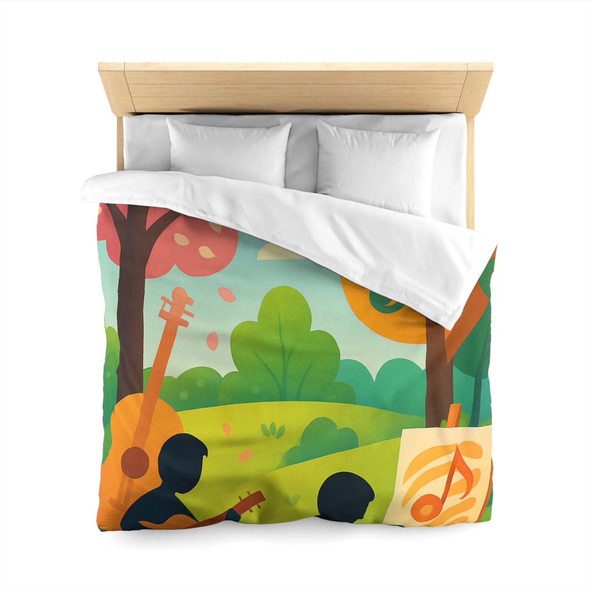 Housse de Couette Microfibre Design Artistique Moderne Décoration Chambre Confort Premium