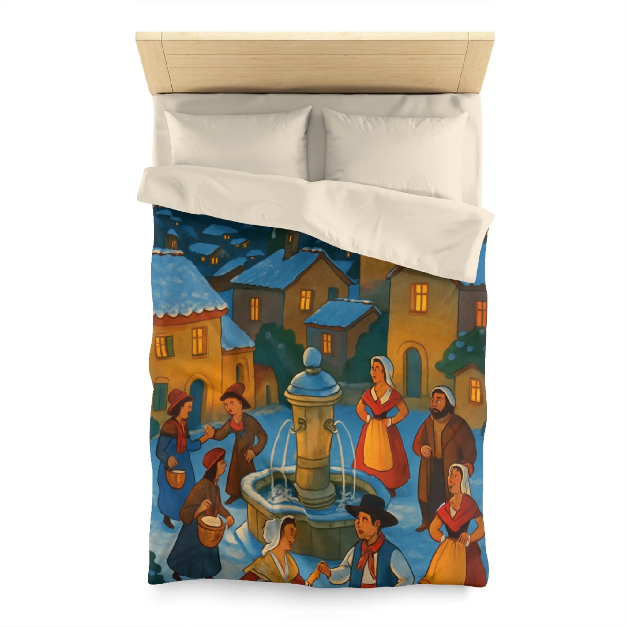 Housse de Couette Microfibre Design Artistique Moderne Décoration Chambre Confort Premium