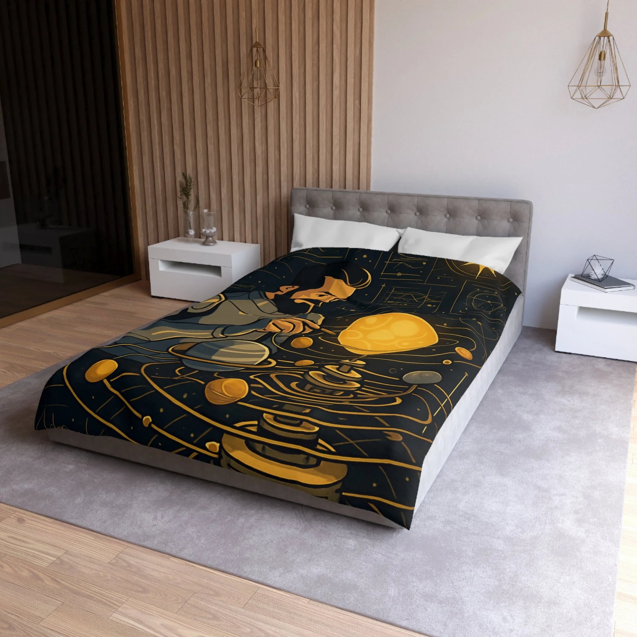 Housse de Couette Microfibre Illustration Unique Design Moderne Décoration Intérieure Raffinée