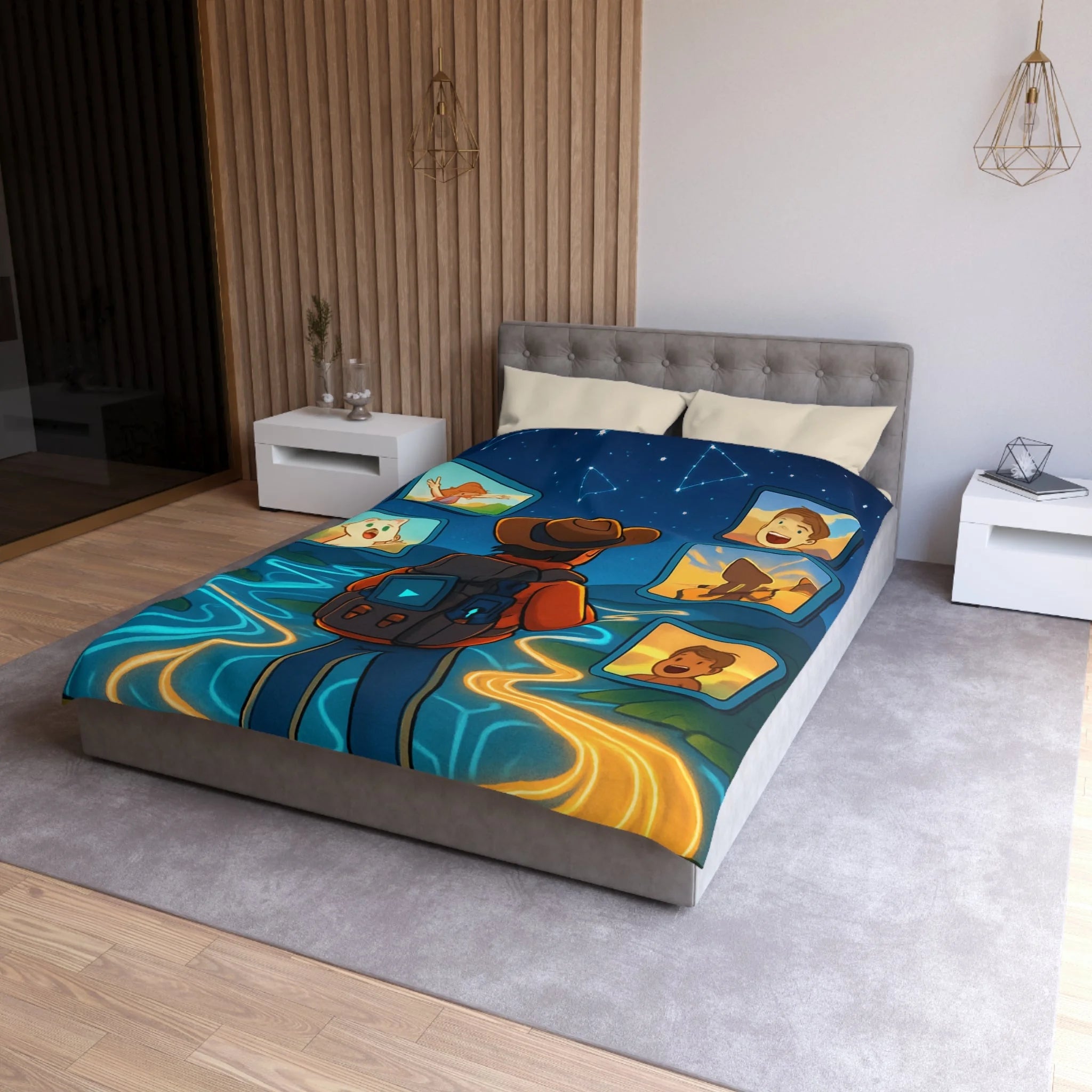 Housse de Couette Microfibre Illustration Unique Design Moderne Décoration Intérieure Raffinée