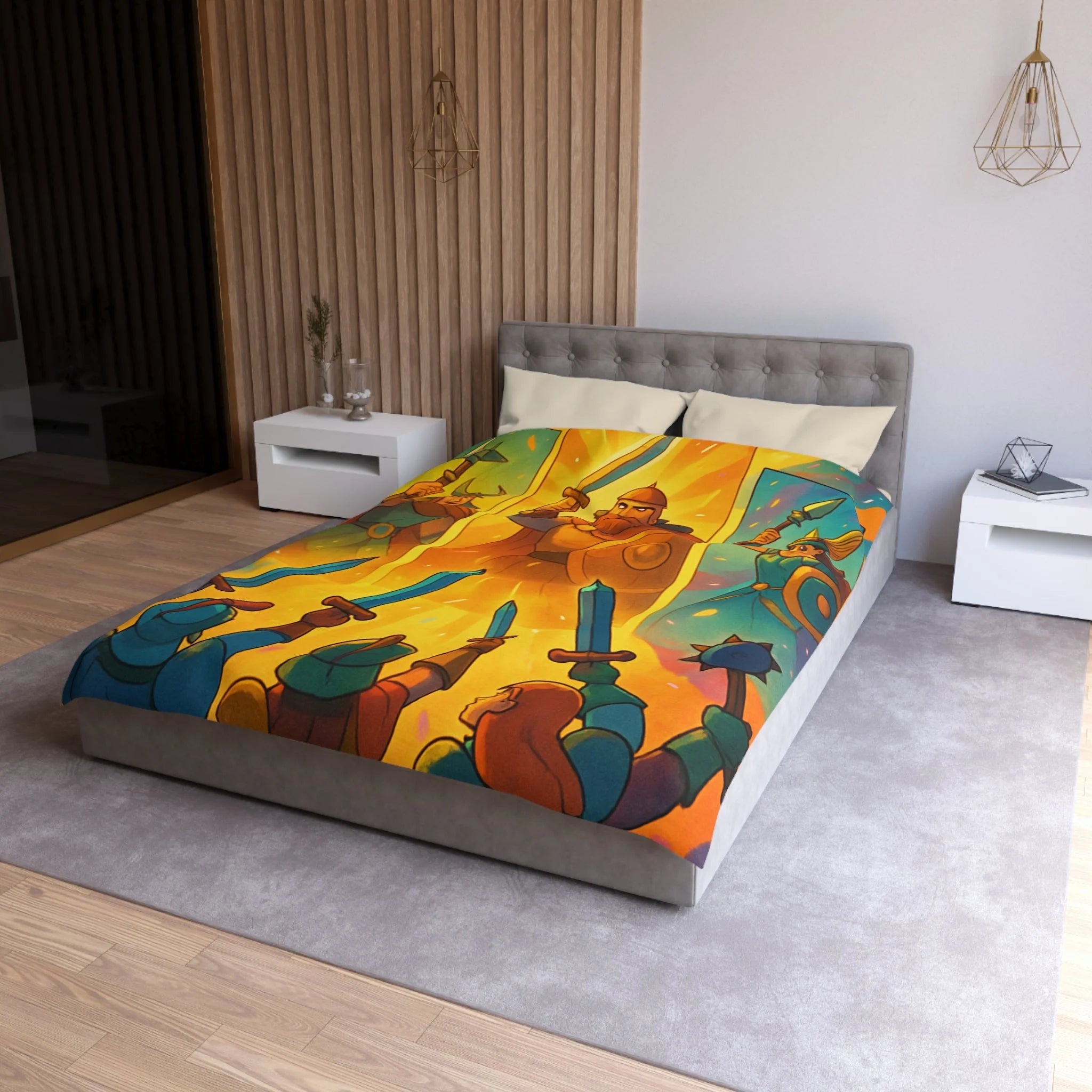 Housse de Couette Microfibre Motif Créatif Original Style Contemporain Chambre Élégante