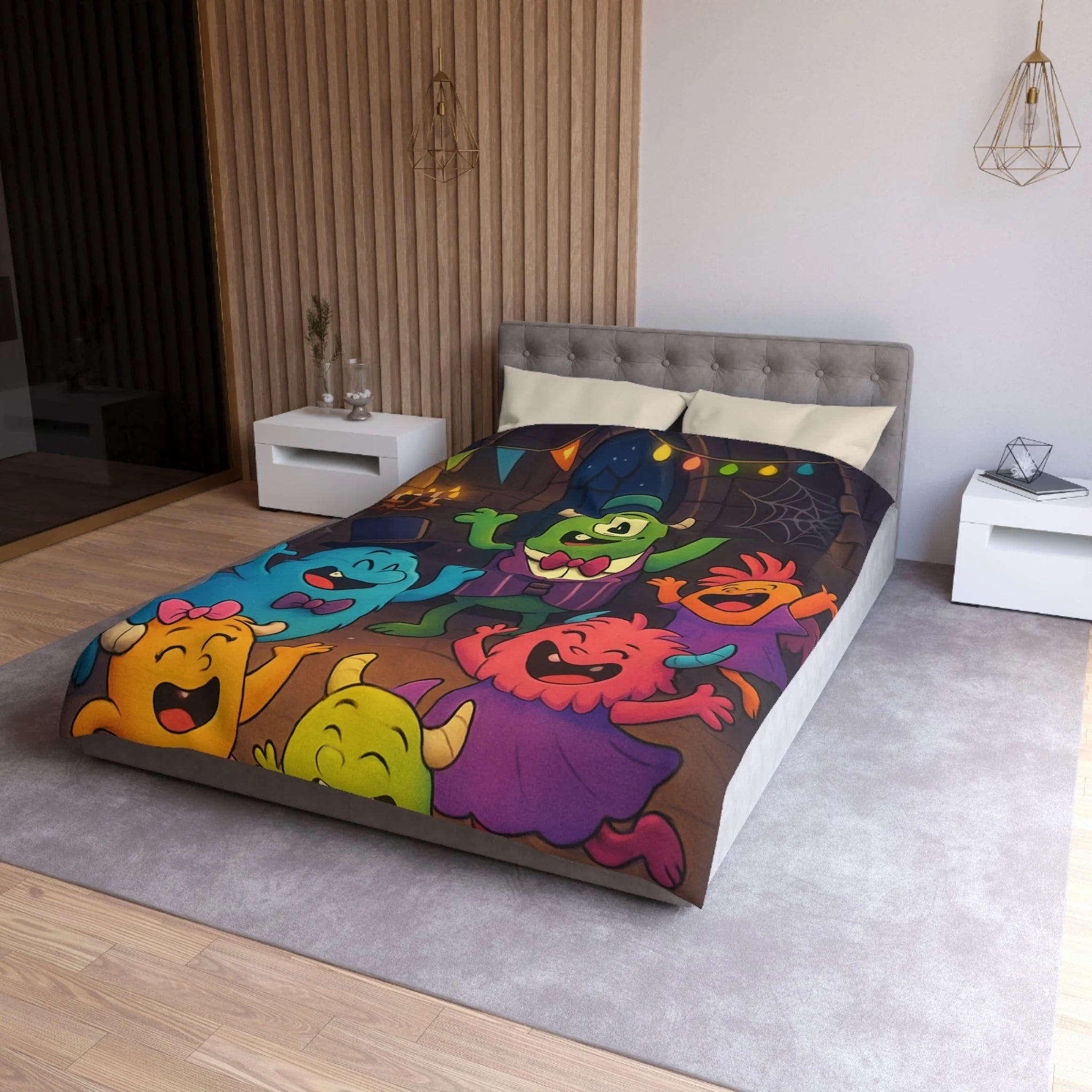 Housse de Couette Microfibre Design Artistique Moderne Décoration Chambre Confort Premium