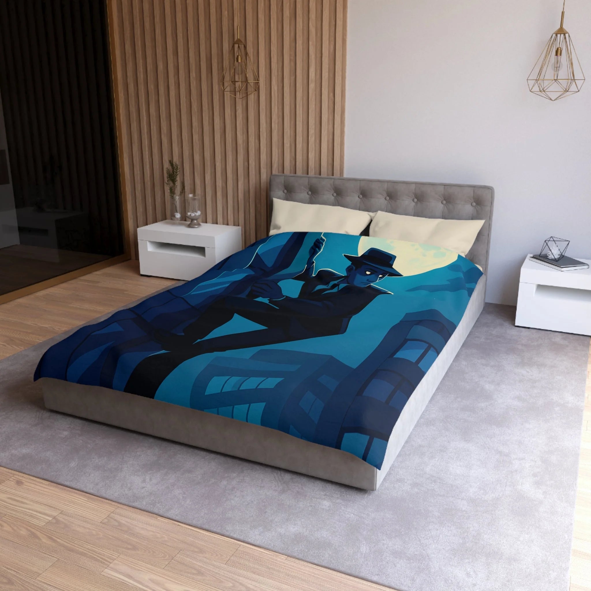 Housse de Couette Microfibre Illustration Unique Design Moderne Décoration Intérieure Raffinée