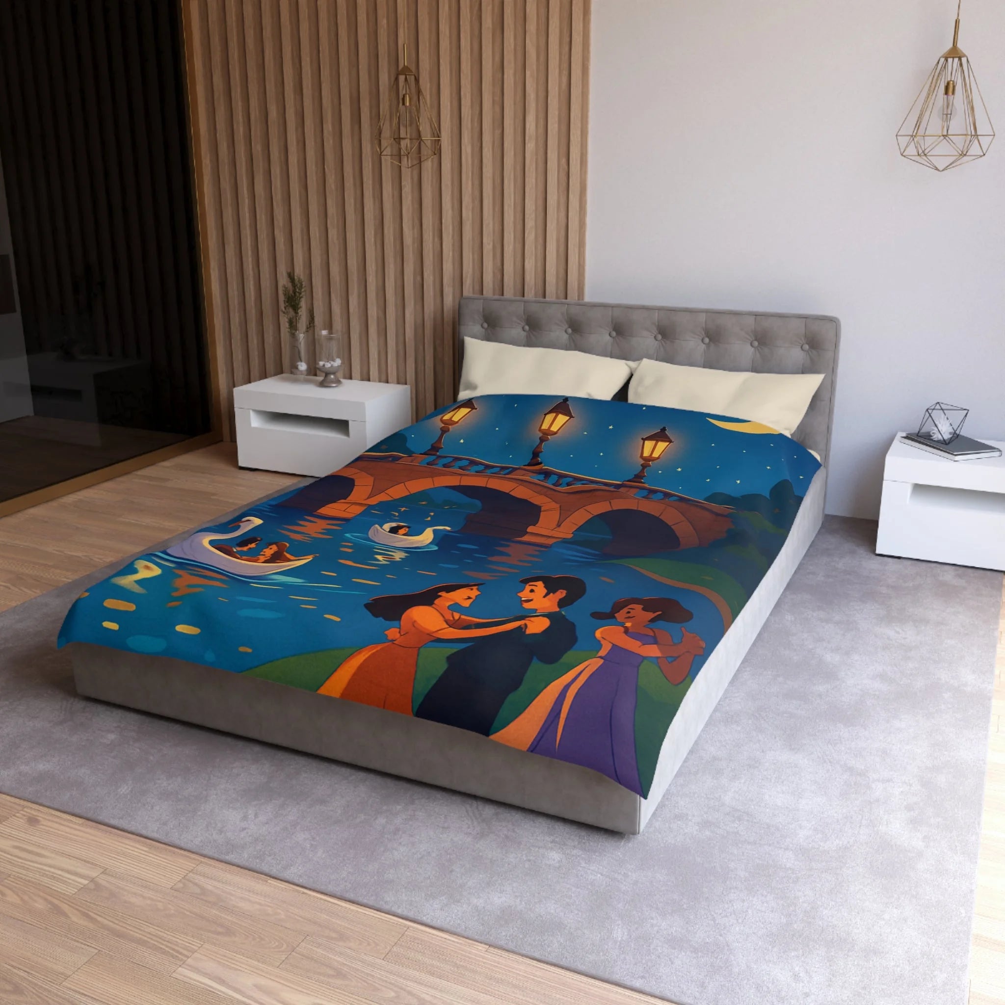 Housse de Couette Microfibre Illustration Unique Design Moderne Décoration Intérieure Raffinée