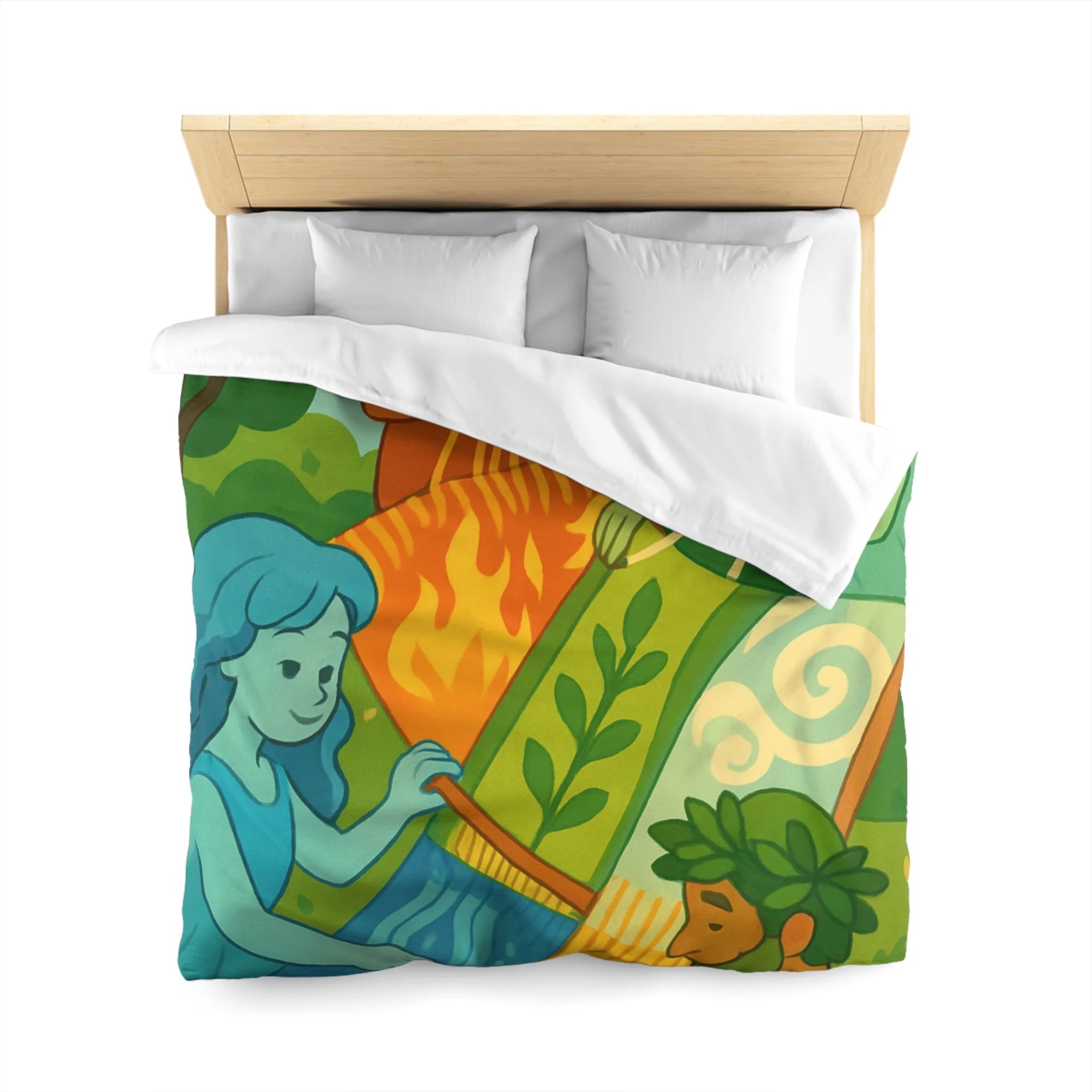Housse de Couette Microfibre Design Artistique Moderne Décoration Chambre Confort Premium