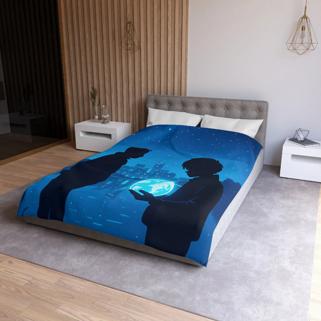 Housse de Couette Microfibre Design Artistique Moderne Décoration Chambre Confort Premium