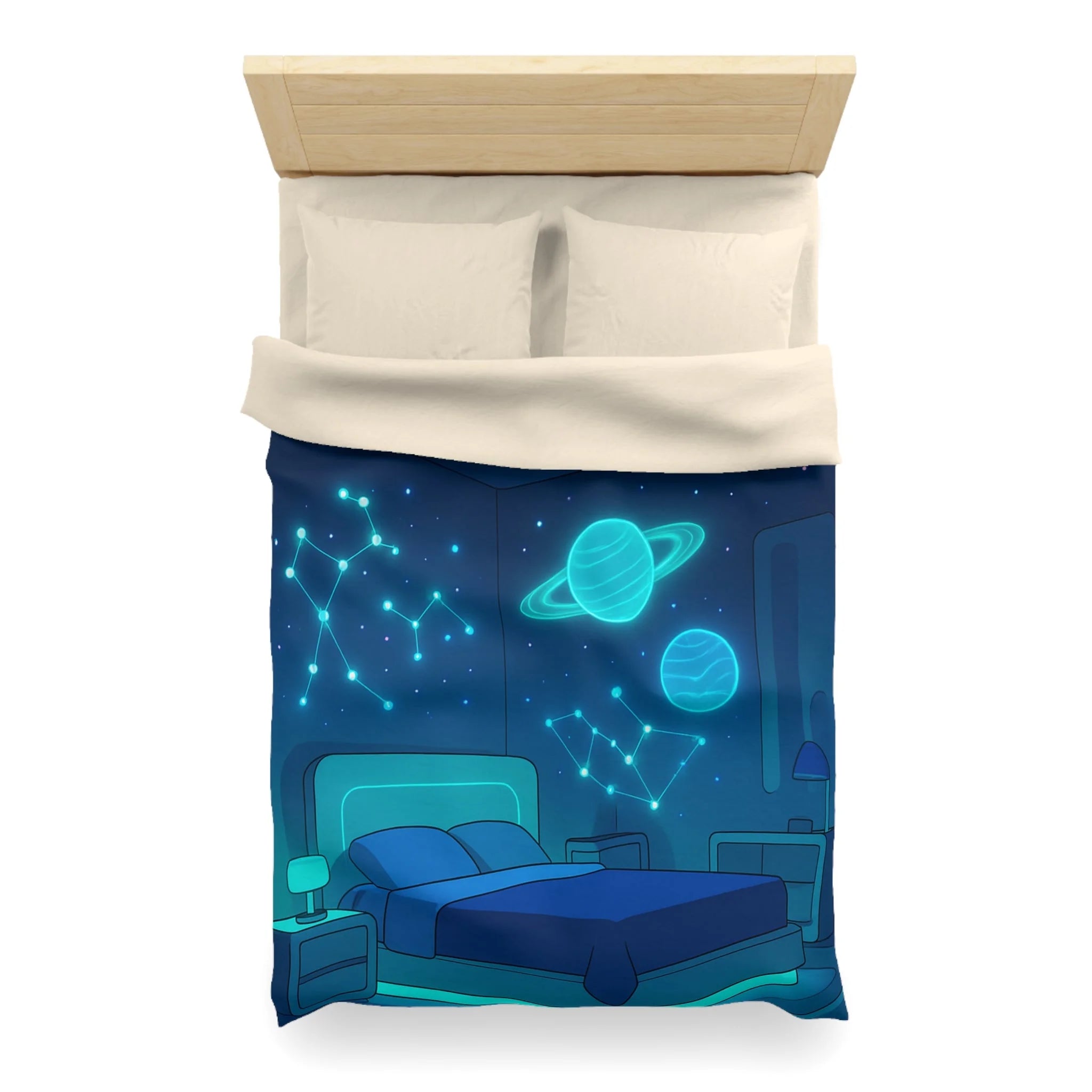 Housse de Couette Microfibre Design Artistique Moderne Décoration Chambre Confort Premium