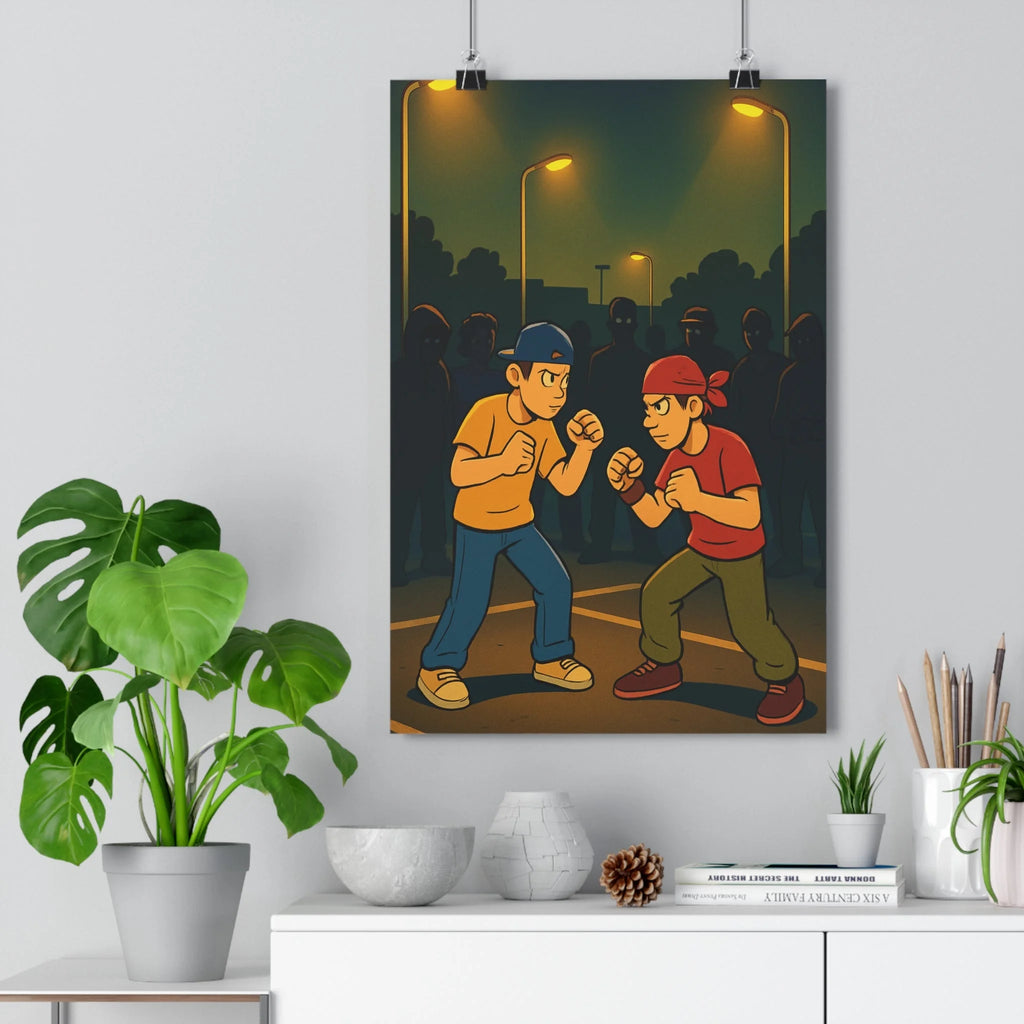 Poster décoratif anime jaune rouge intense dramatique chambre salon bureau ambiance artistique moderne qualité