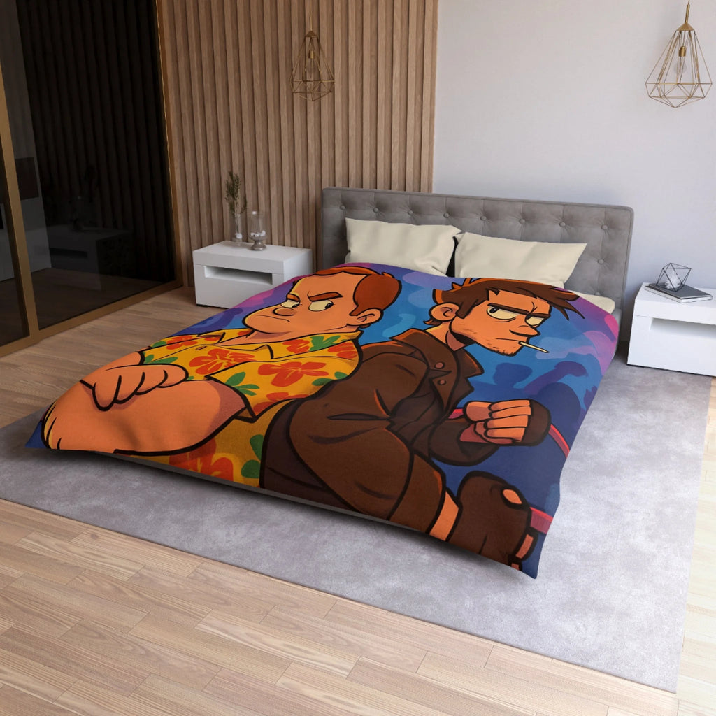 Housse de Couette Microfibre Illustration Unique Design Moderne Décoration Intérieure Raffinée