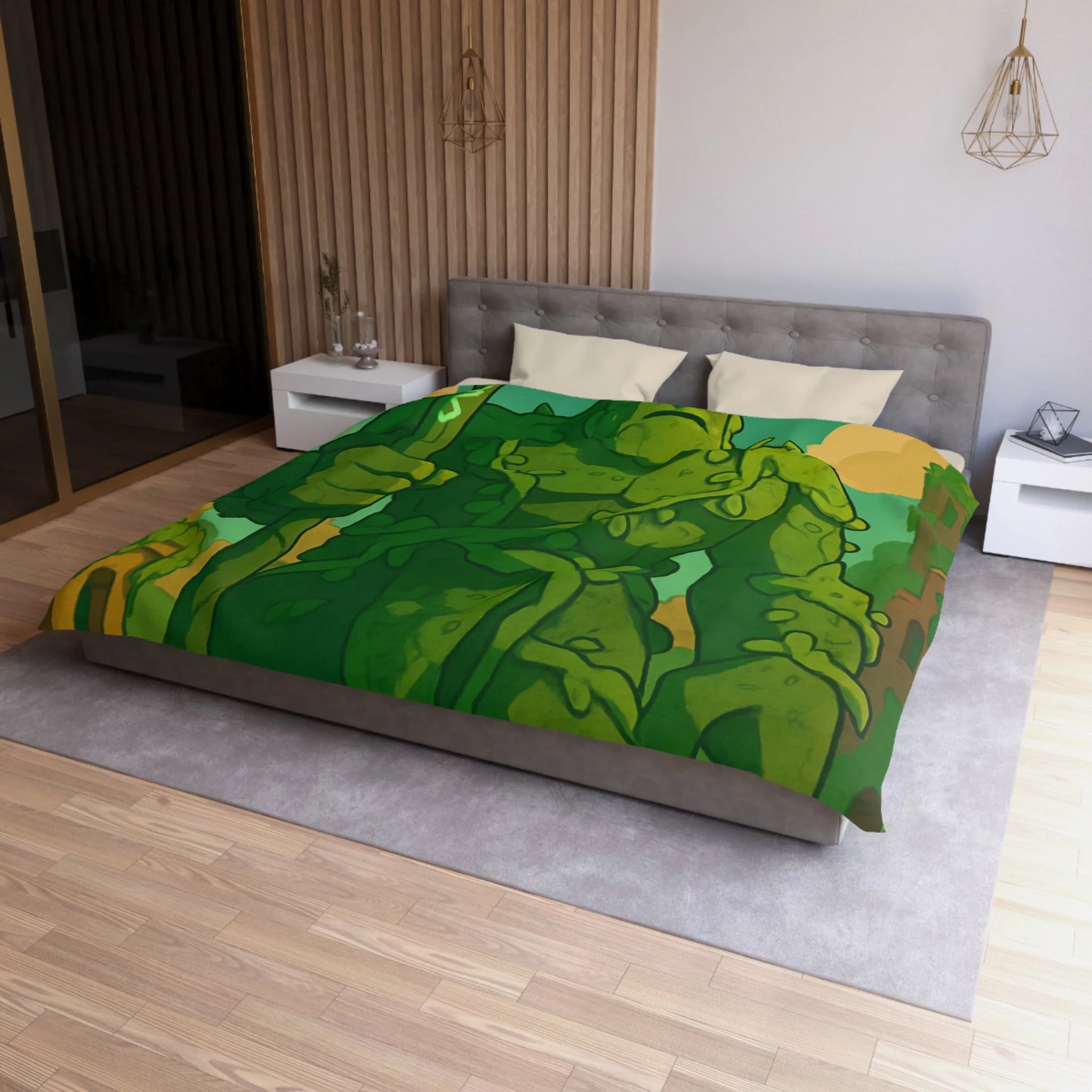 Housse de Couette Microfibre Design Artistique Moderne Décoration Chambre Confort Premium