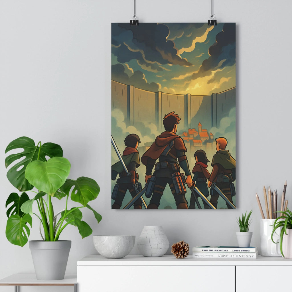 Poster décoratif épique dramatique sombre doré aventure anime héros combat salon mur qualité qualité