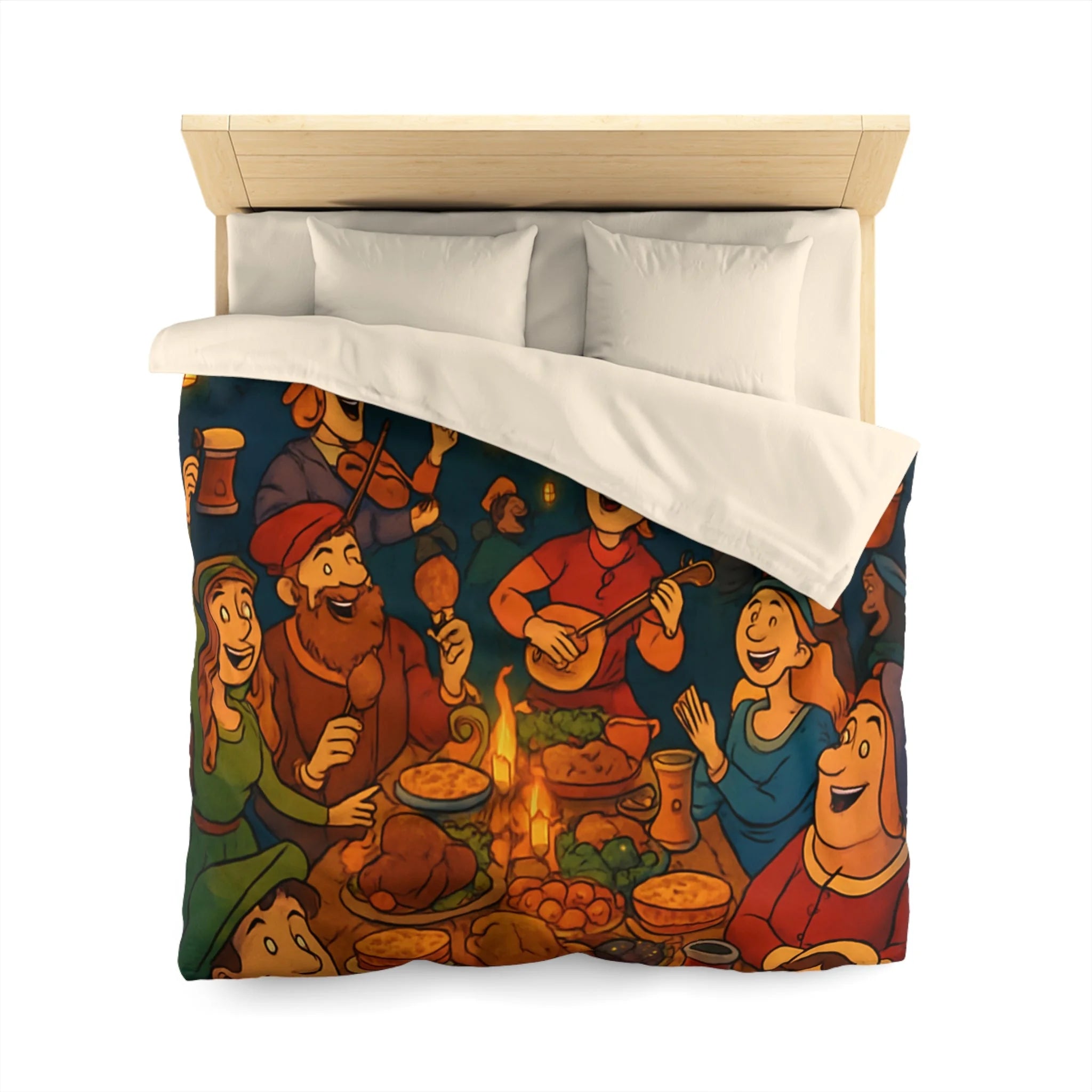 Housse de Couette Microfibre Design Artistique Moderne Décoration Chambre Confort Premium