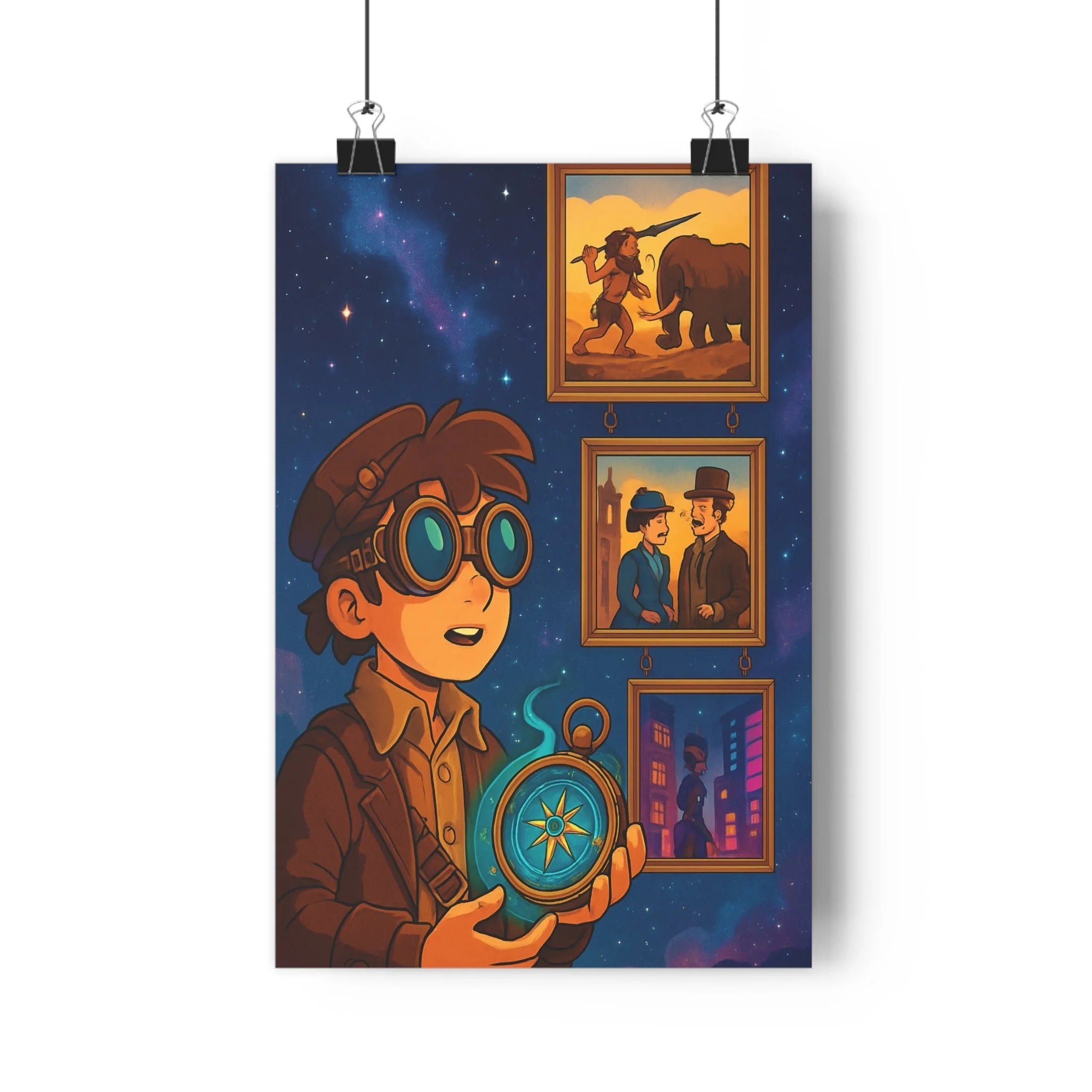 Poster décoratif steampunk couleur chaude aventure mystique salon cadre historique vintage moderne lumineux qualité