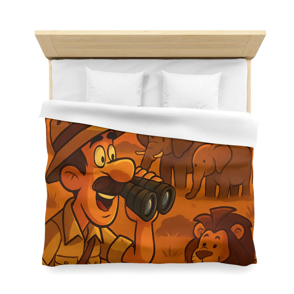 Housse de couette safari au coucher de soleil avec animaux d'Afrique pour enfants