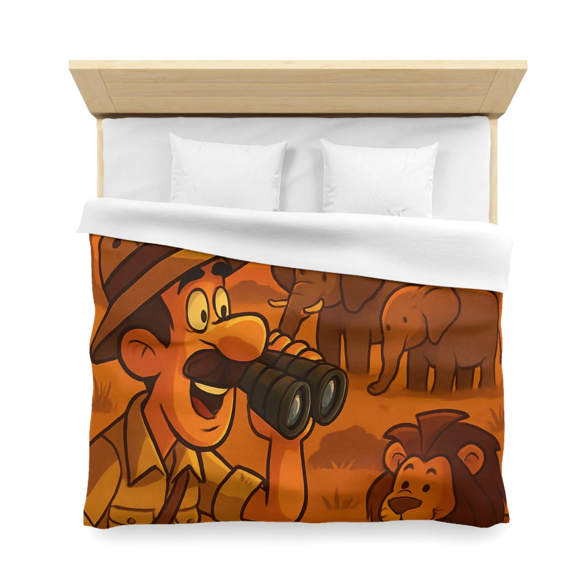 Housse de couette safari au coucher de soleil avec animaux d'Afrique pour enfants