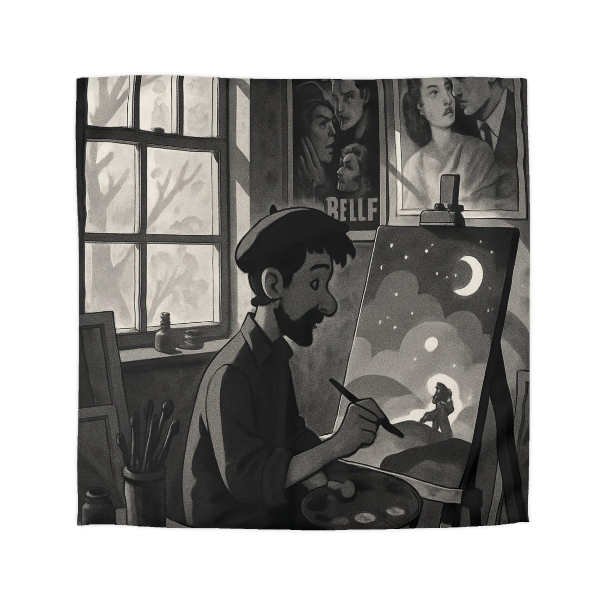 Housse de Couette Microfibre Illustration Unique Design Moderne Décoration Intérieure Raffinée