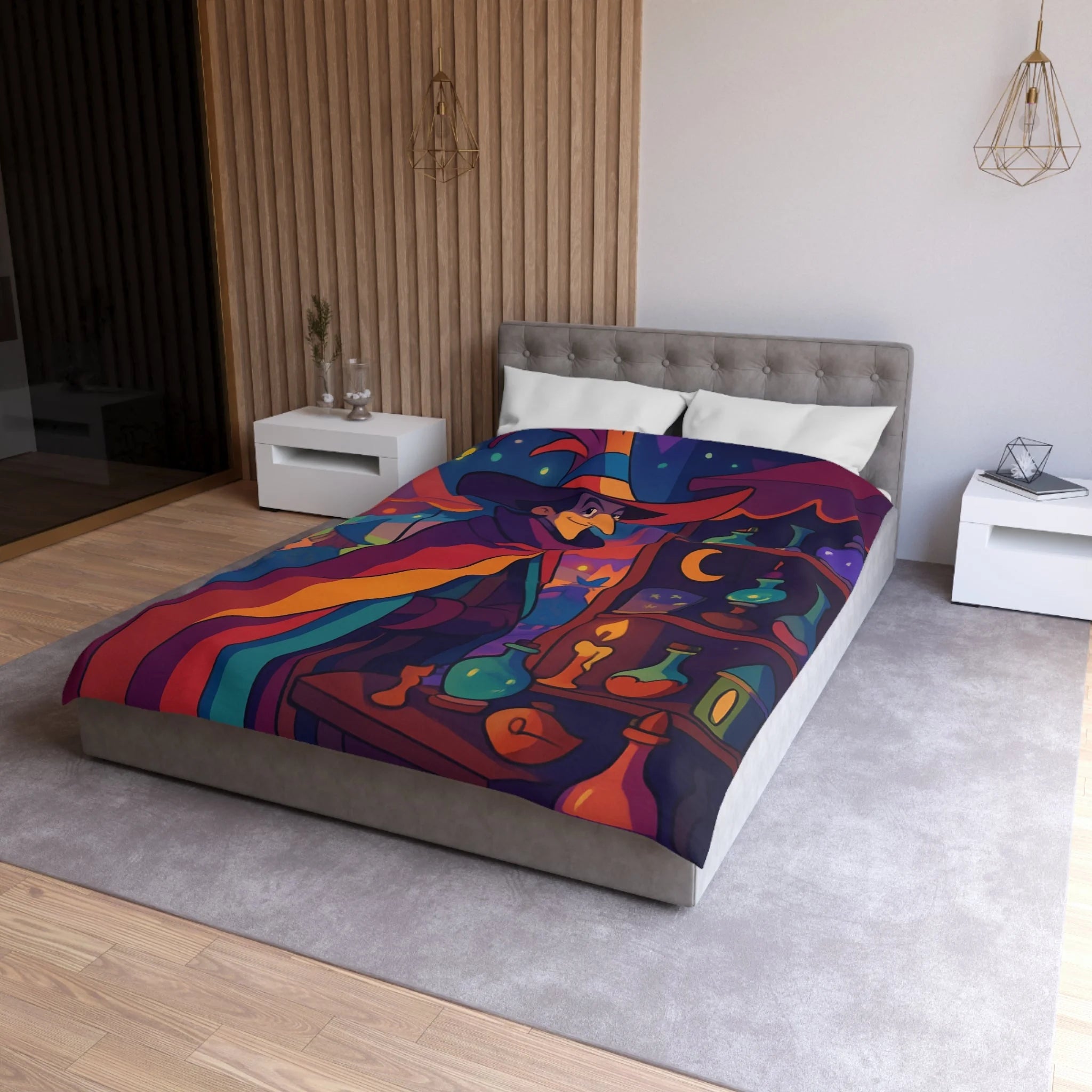 Housse de Couette Microfibre Motif Créatif Original Style Contemporain Chambre Élégante