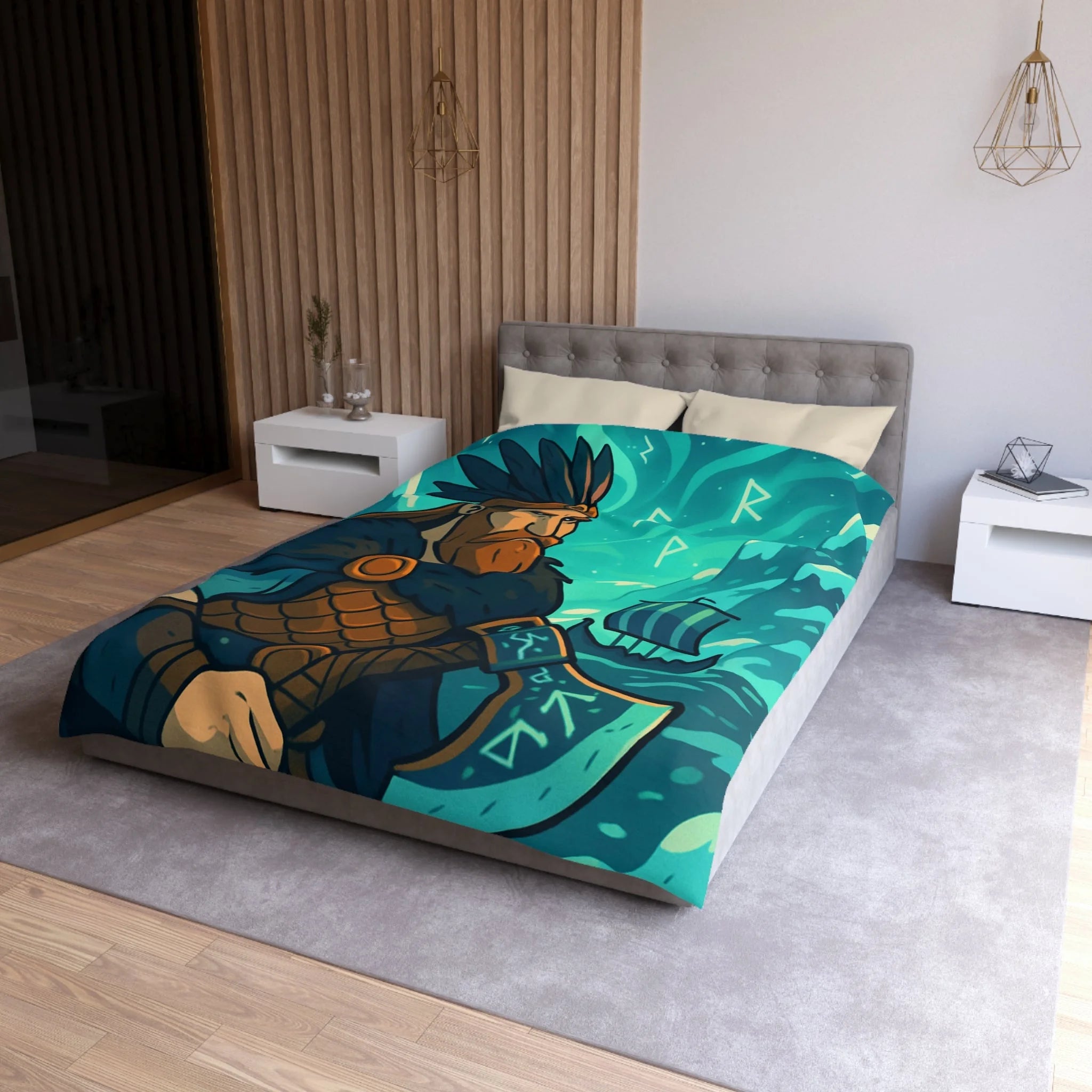 Housse de Couette Microfibre Illustration Unique Design Moderne Décoration Intérieure Raffinée