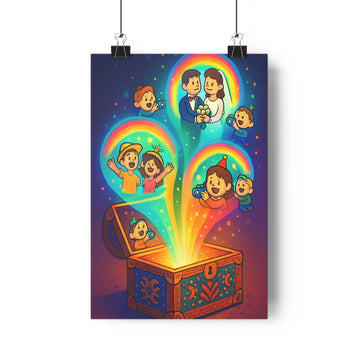 Poster décoratif cartoon arcenciel magique chambre enfant joyeux vibrant créatif maison 30x46 cm qualité