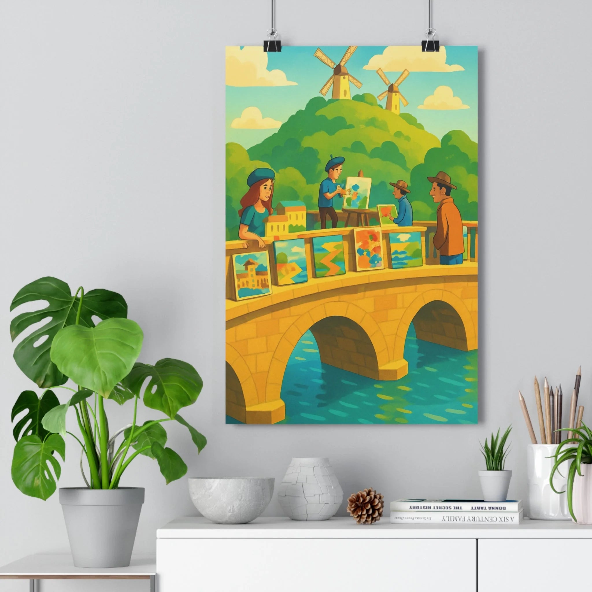 Poster décoratif artistique pastel doux poétique salon bureau ambiance paisible inspirant 30x46 élégant qualité