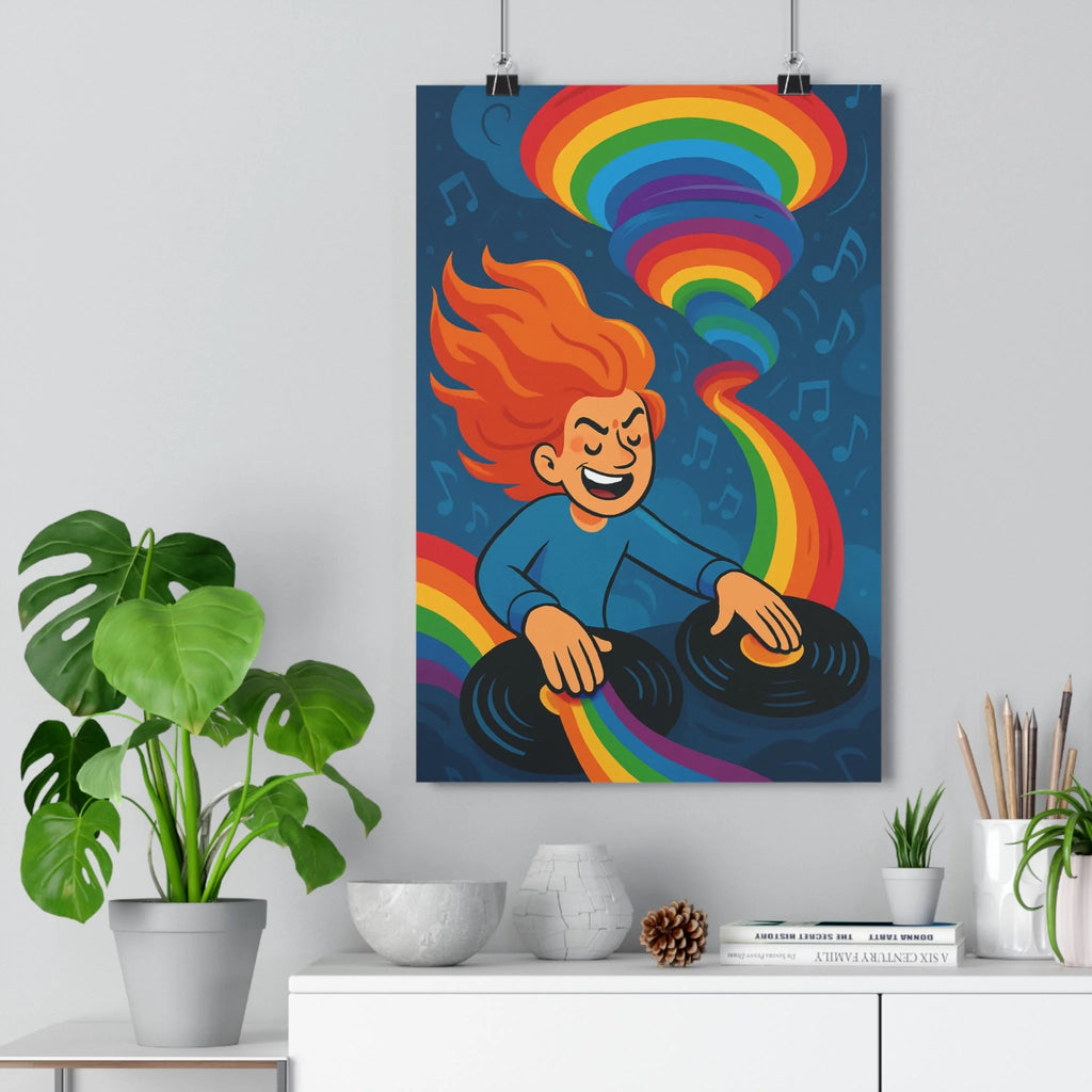 Poster décoratif animé pastel joyeux musique créatif chambre salon tendance design coloré artistique vibrant