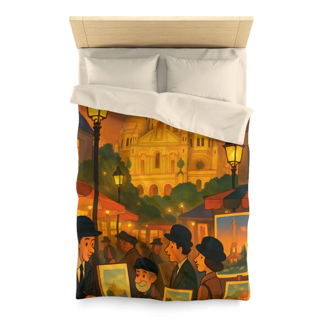 Housse de Couette Microfibre Illustration Unique Design Moderne Décoration Intérieure Raffinée