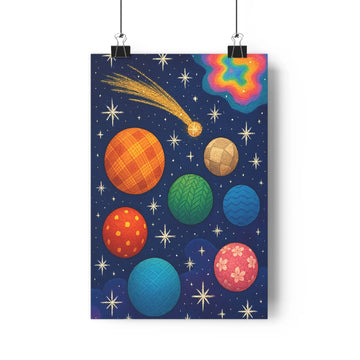 Poster décoratif galaxie bleu profond moderne mystérieux salon chambre textile vibrant qualité unique qualité