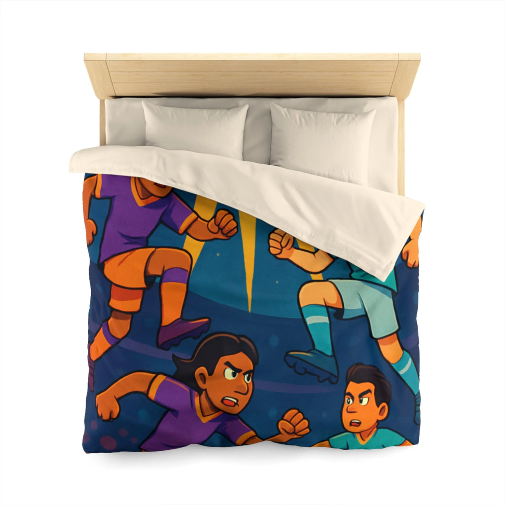 Housse de Couette Thème Football Éclatant pour les Fans de Sports Nocturnes