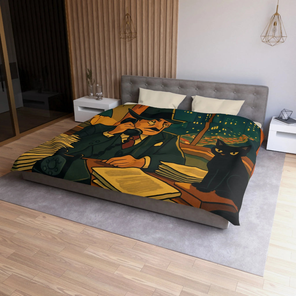 Housse de Couette Microfibre Motif Créatif Original Style Contemporain Chambre Élégante
