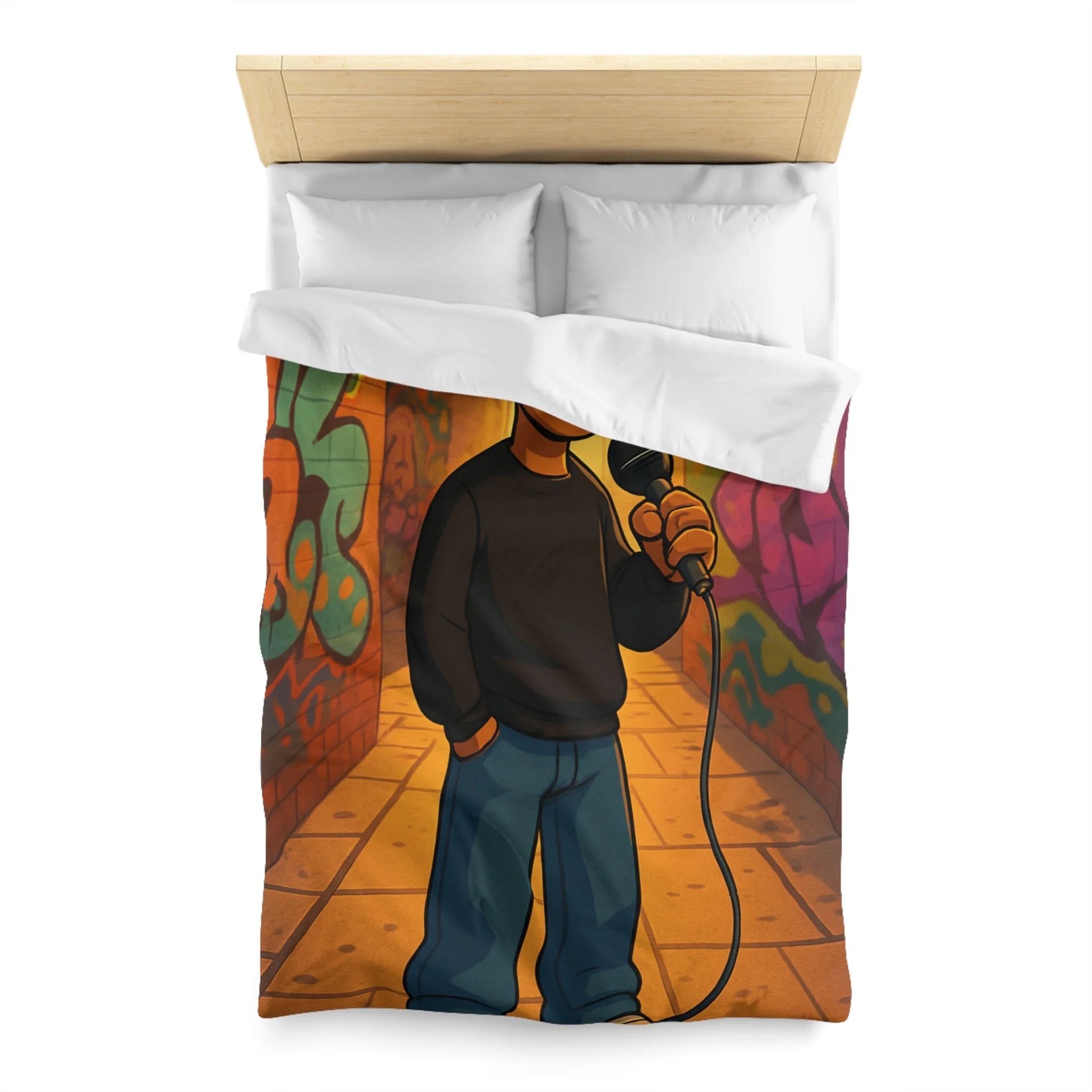Housse de Couette Microfibre Design Artistique Moderne Décoration Chambre Confort Premium