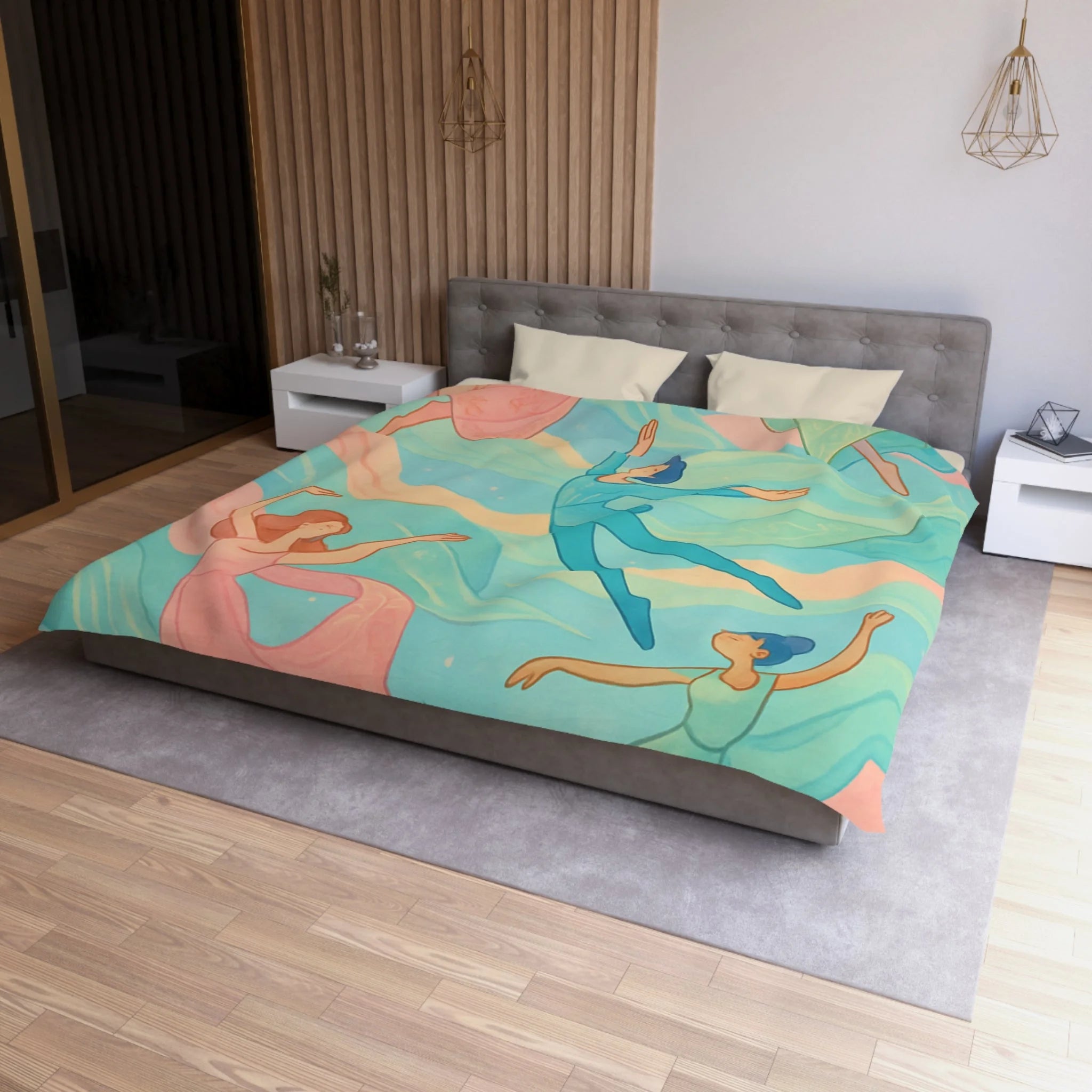 Housse de Couette Microfibre Illustration Unique Design Moderne Décoration Intérieure Raffinée