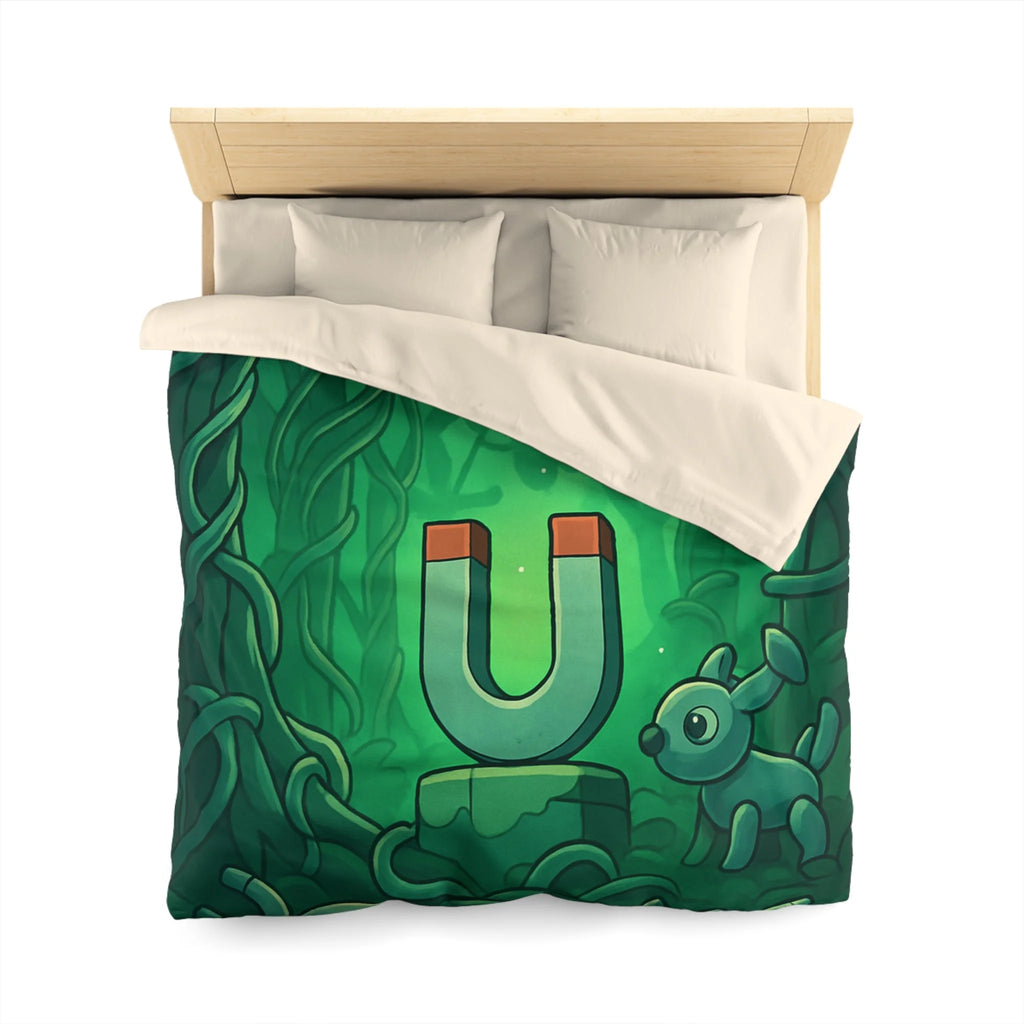 Housse de couette verte forêt magnétique animaux déco pour chambre enfants imaginative