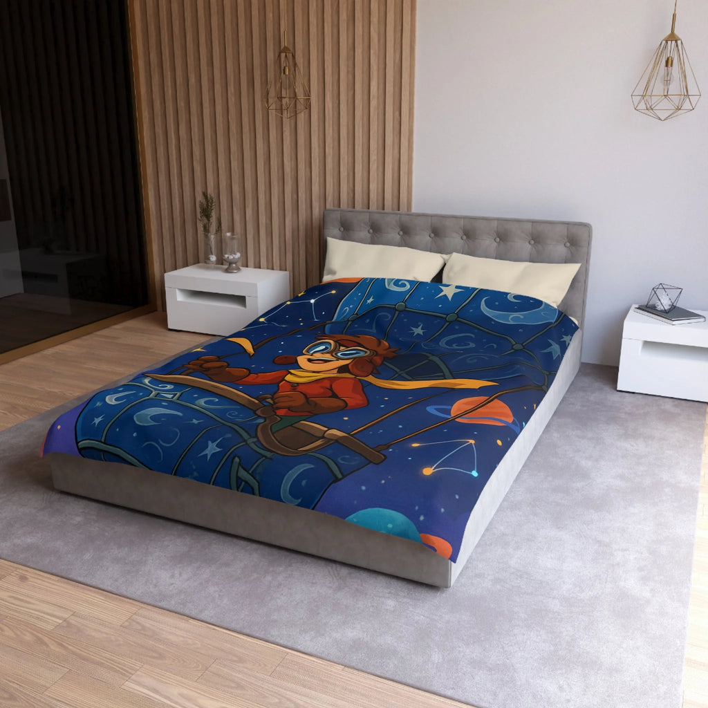 Housse de couette rêve étoilé avec montgolfière magique pour chambre d'enfant