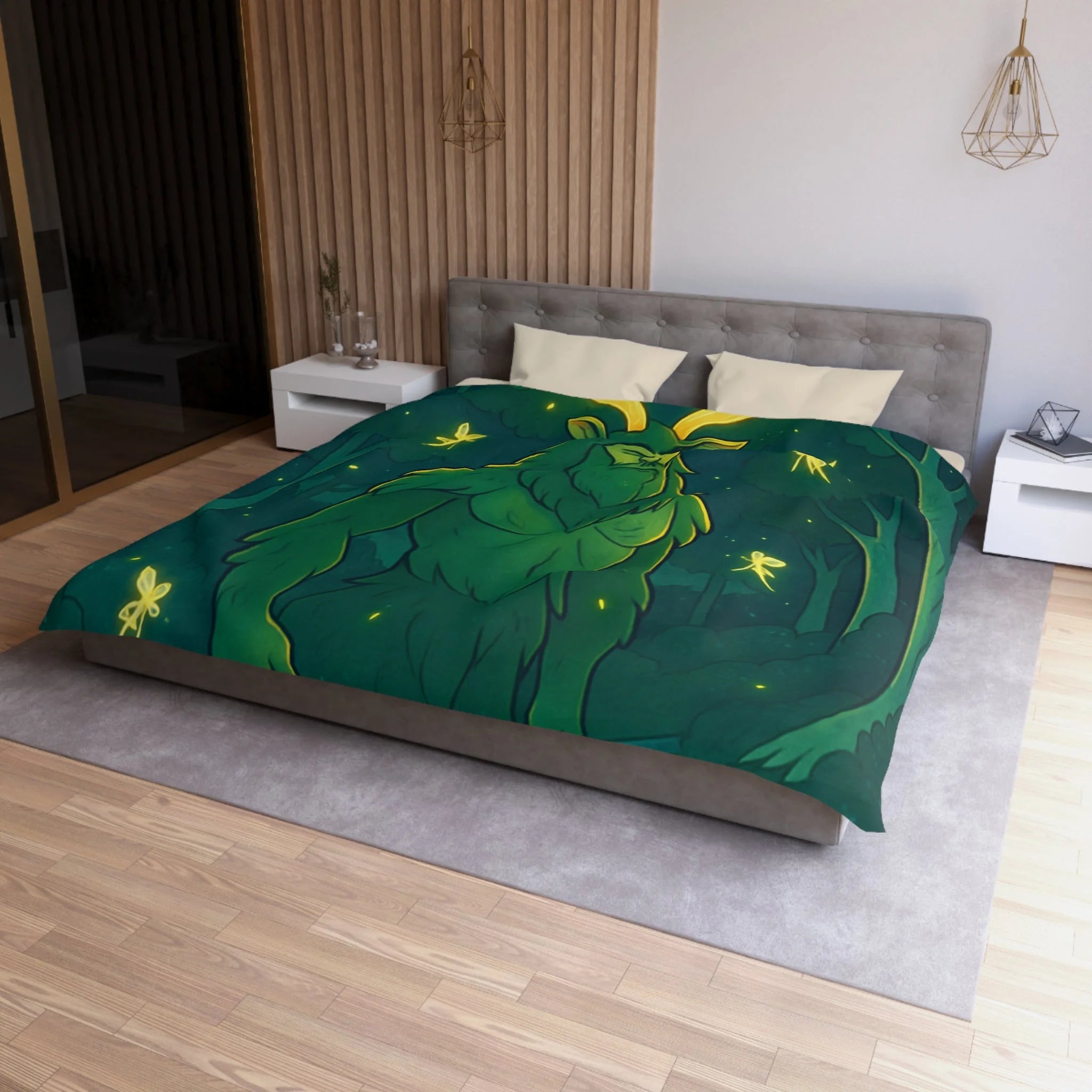 Housse de Couette Microfibre Illustration Unique Design Moderne Décoration Intérieure Raffinée