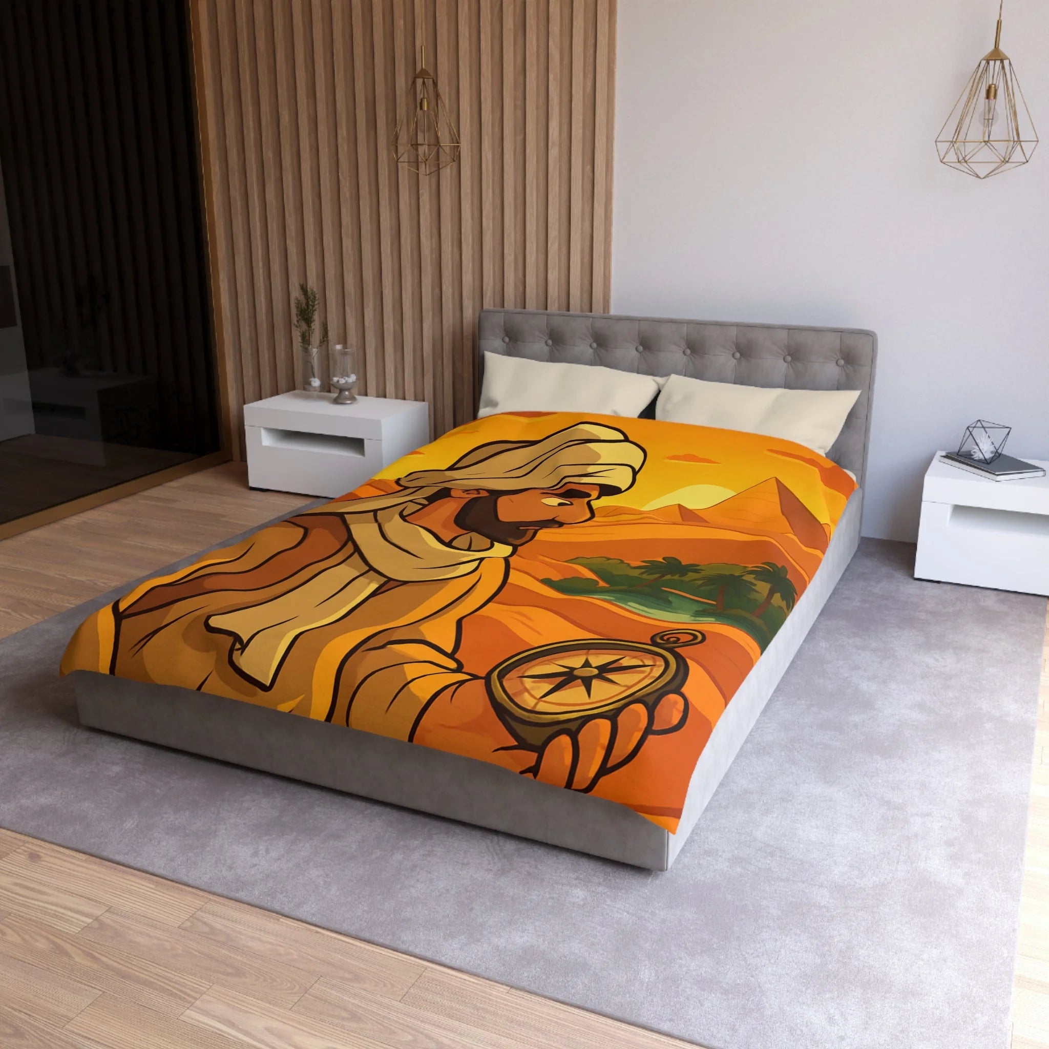 Housse de Couette Microfibre Illustration Unique Design Moderne Décoration Intérieure Raffinée