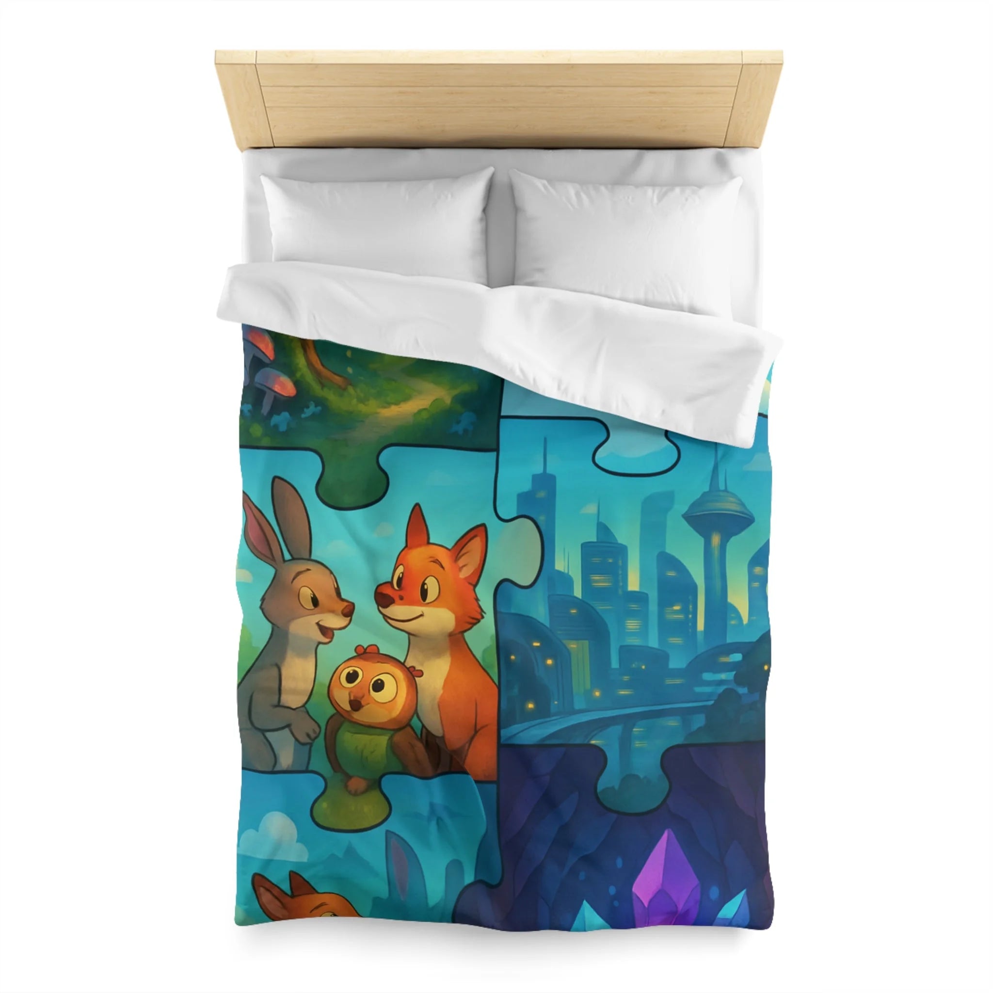 Housse de Couette Microfibre Design Artistique Moderne Décoration Chambre Confort Premium