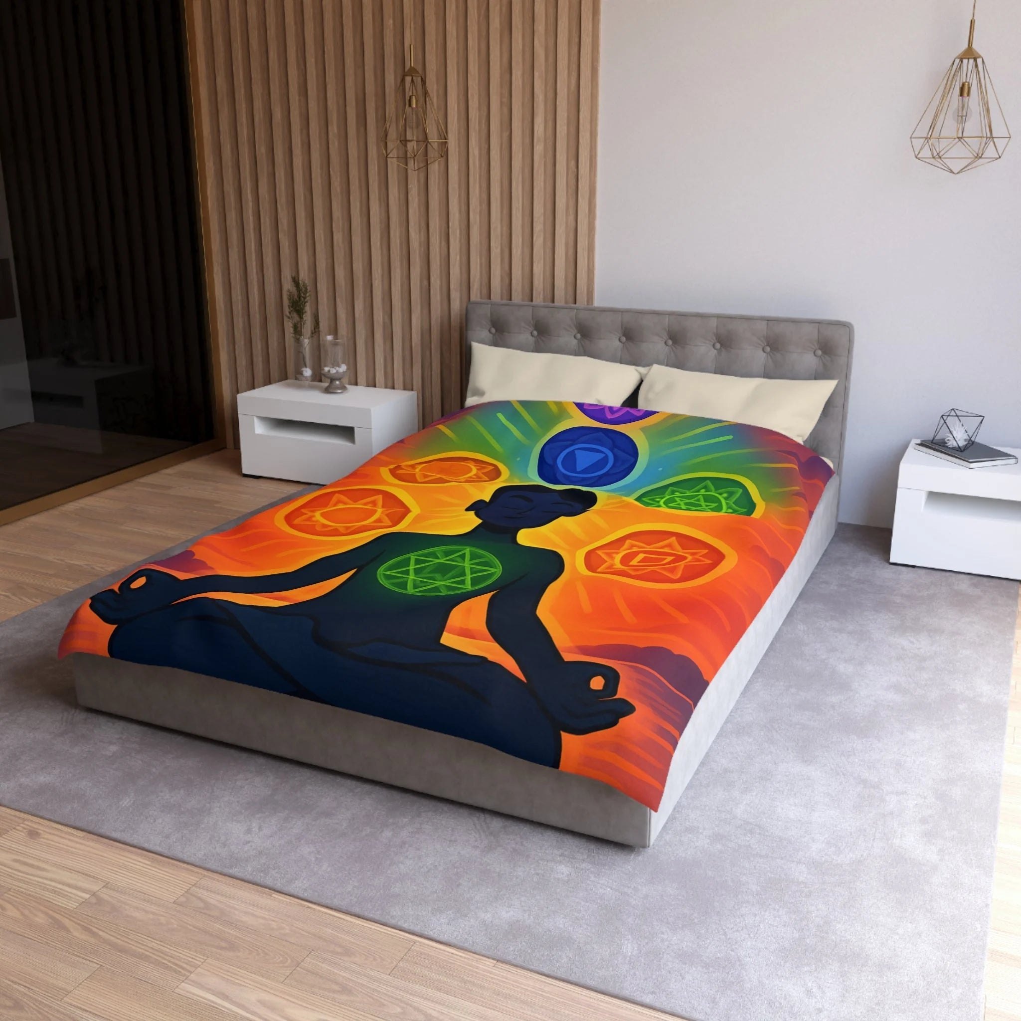Housse de Couette Microfibre Design Artistique Moderne Décoration Chambre Confort Premium
