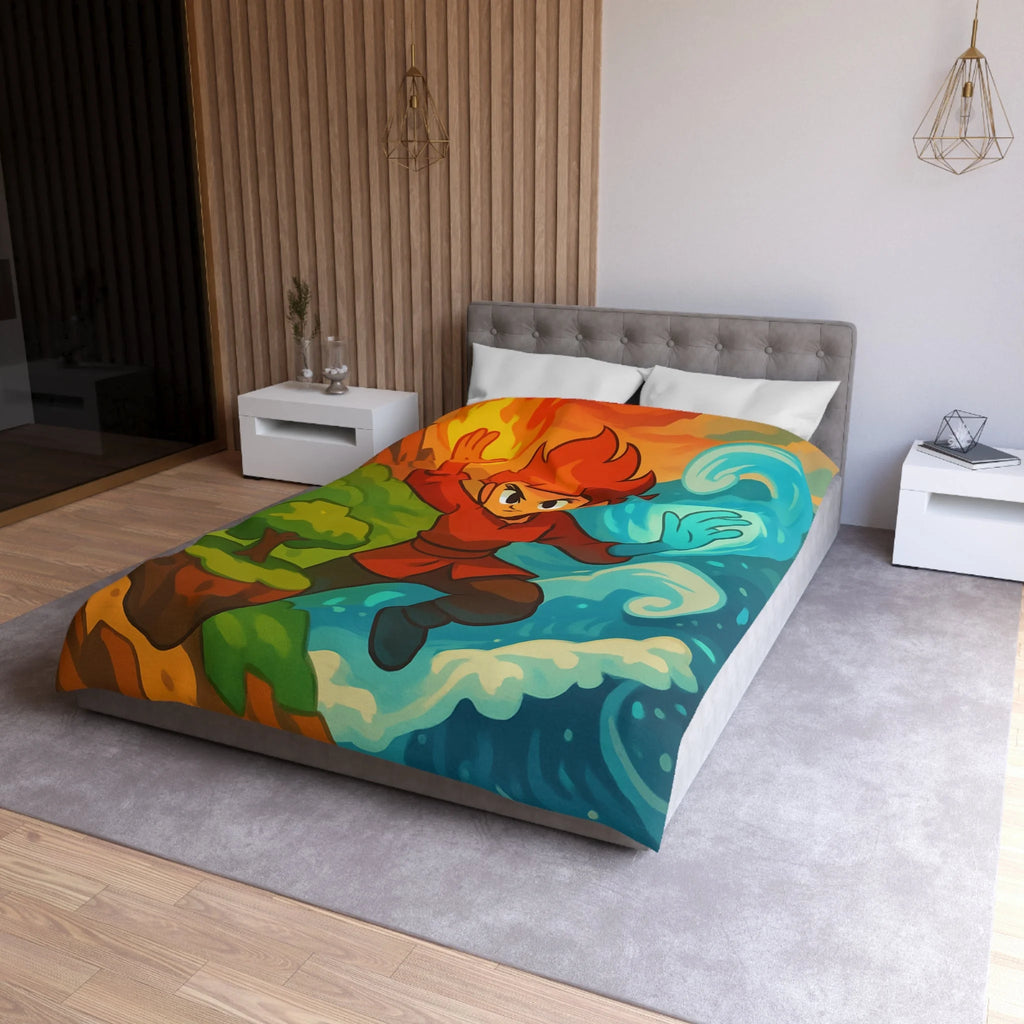 Housse de Couette Microfibre Motif Créatif Original Style Contemporain Chambre Élégante