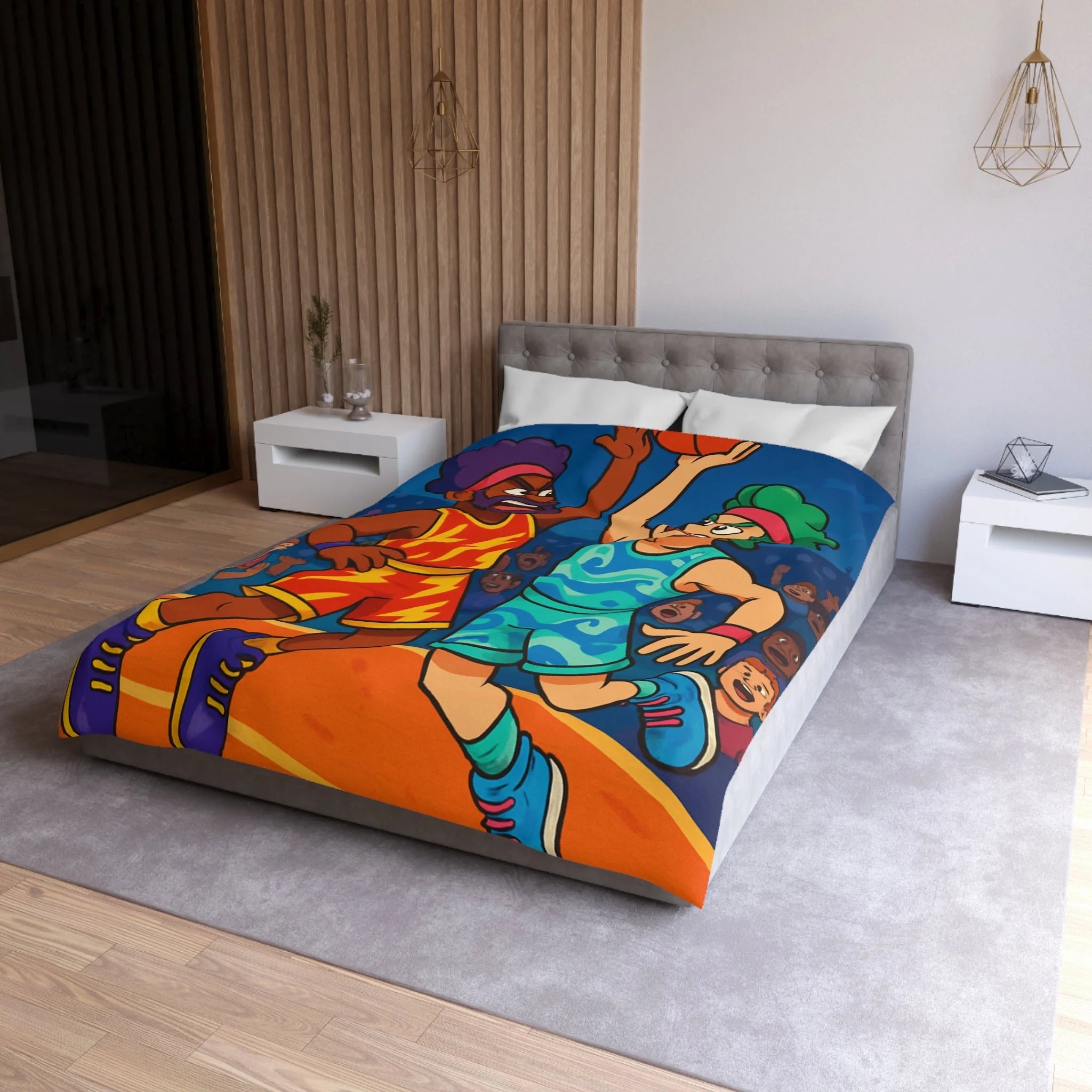 Housse de Couette Microfibre Illustration Unique Design Moderne Décoration Intérieure Raffinée