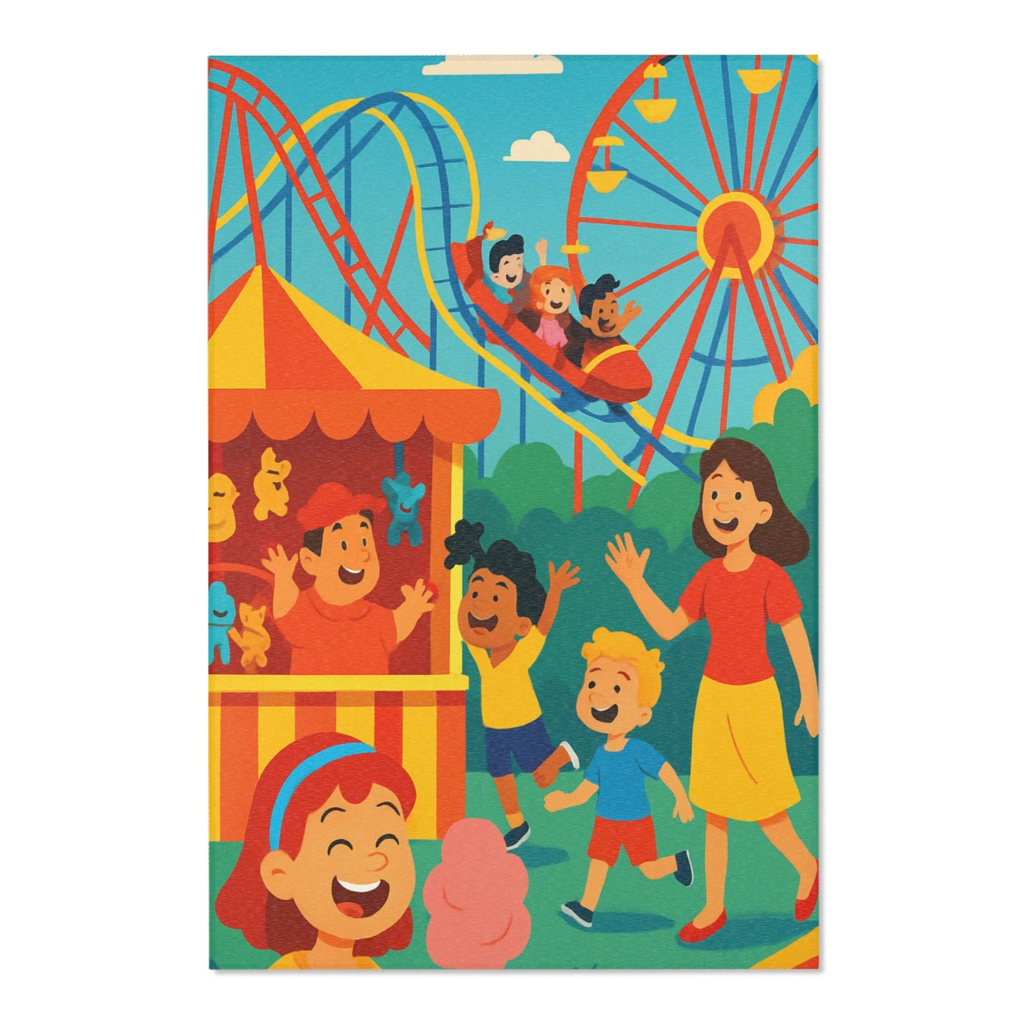 Tapis Coloré Avec Motif Parc D'attractions Enfants Idéal Pour Chambre Ludique Moderne