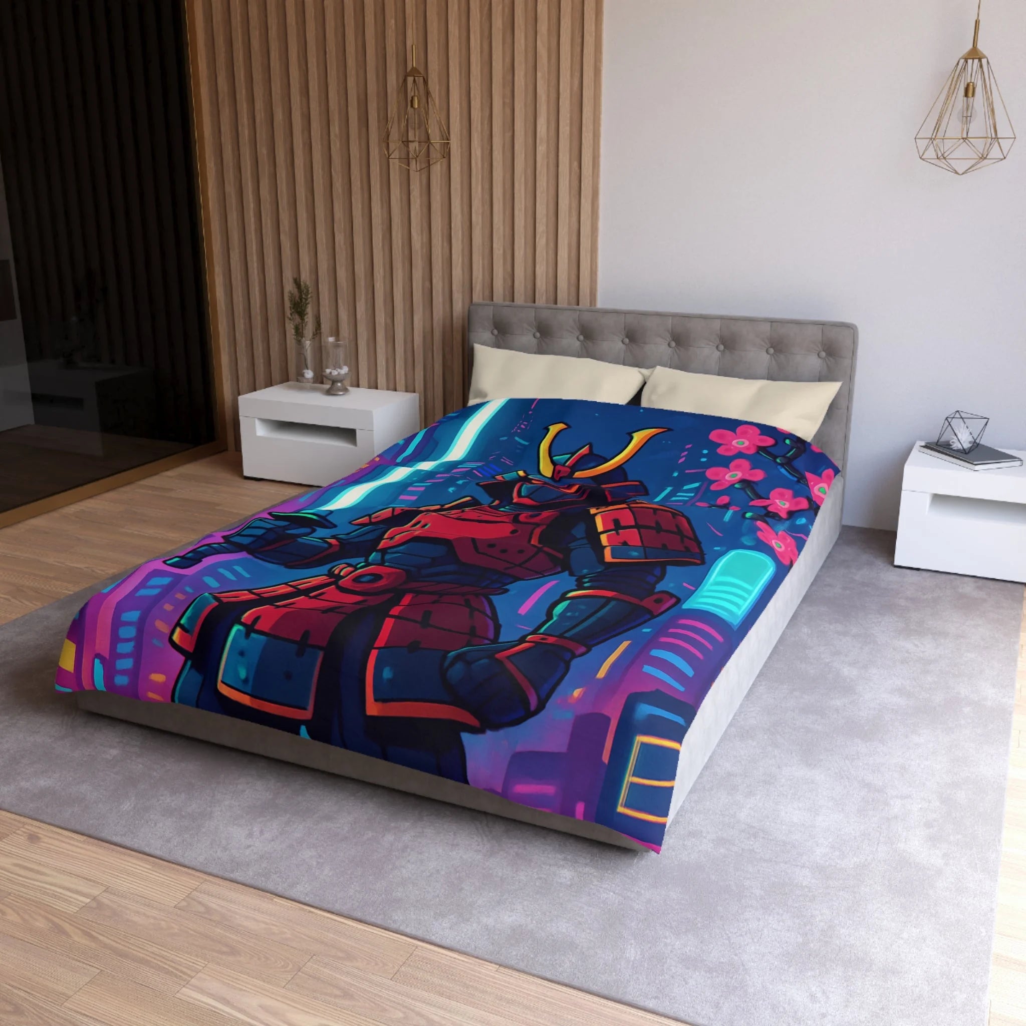 Housse de Couette Microfibre Design Artistique Moderne Décoration Chambre Confort Premium