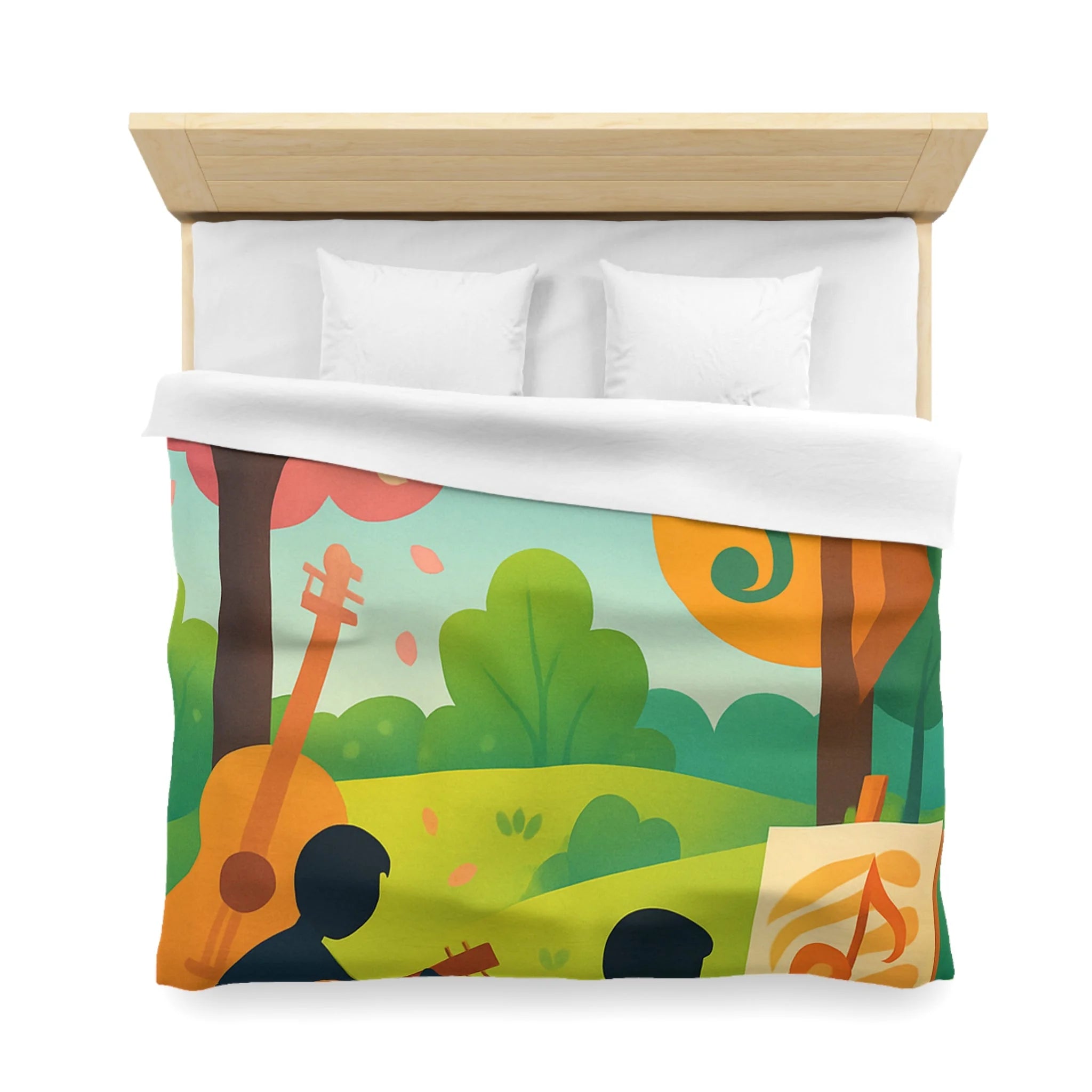 Housse de Couette Microfibre Design Artistique Moderne Décoration Chambre Confort Premium