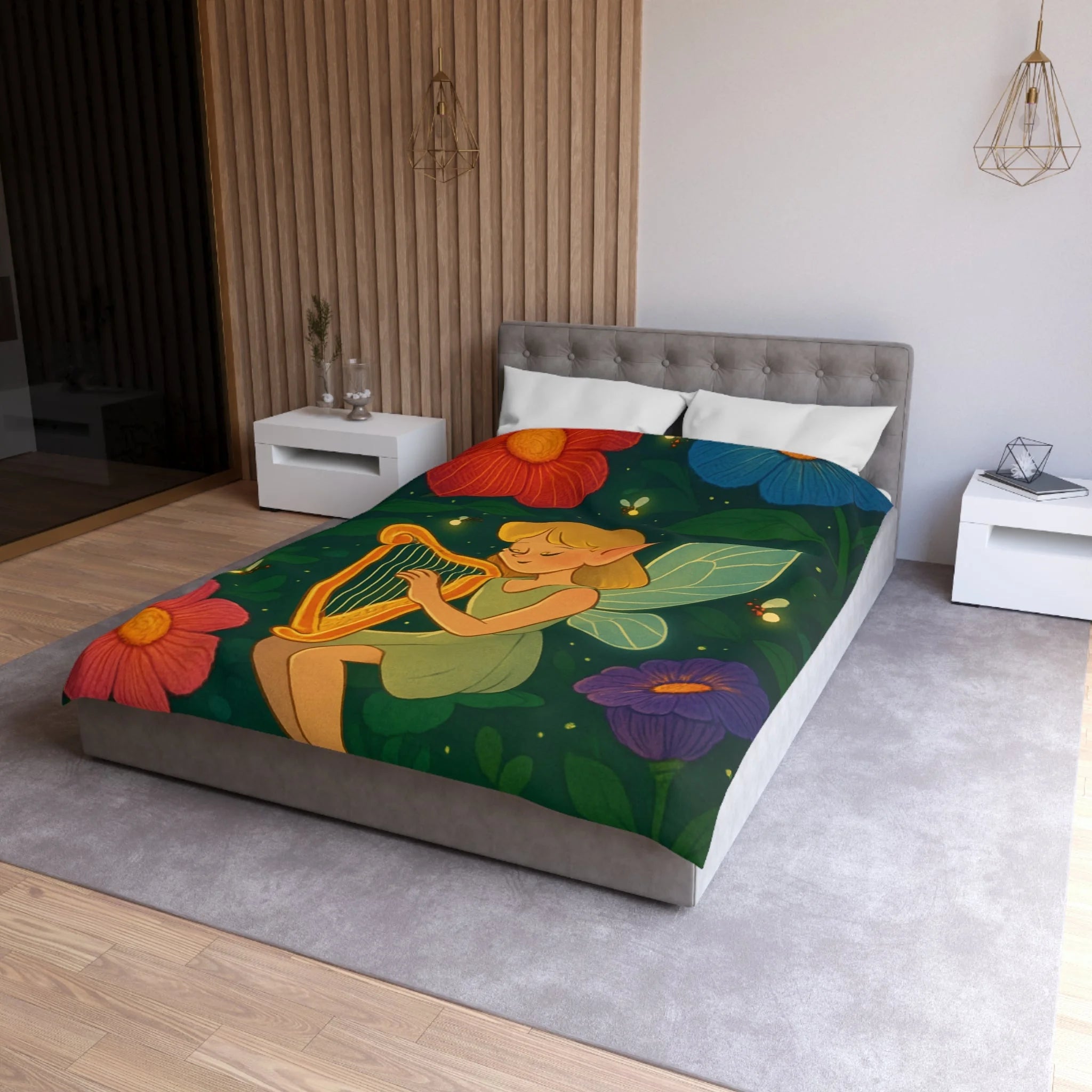 Housse de Couette Microfibre Motif Créatif Original Style Contemporain Chambre Élégante
