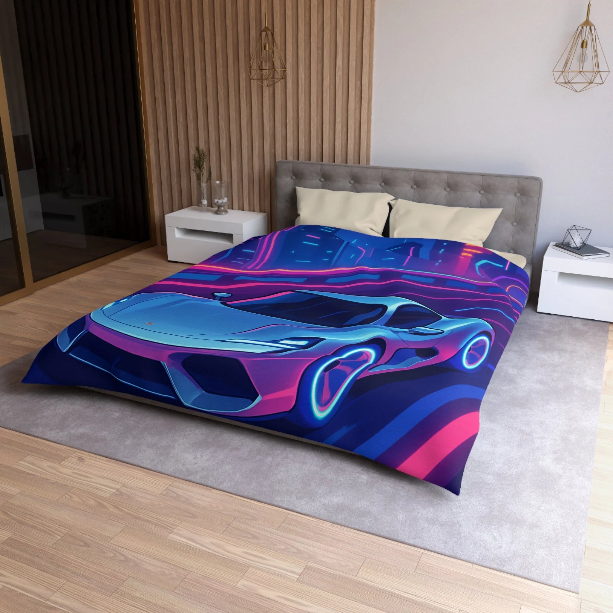 Housse de Couette Microfibre Design Artistique Moderne Décoration Chambre Confort Premium