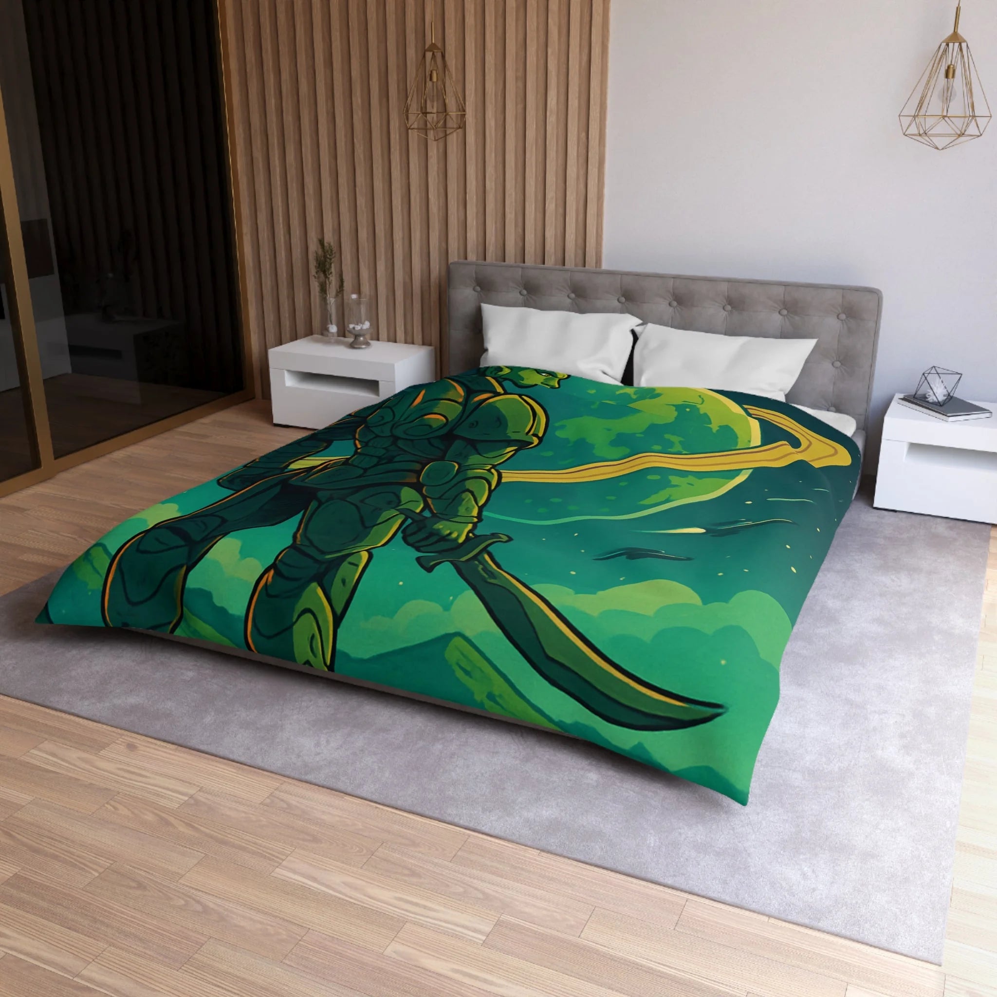 Housse de Couette Microfibre Design Artistique Moderne Décoration Chambre Confort Premium