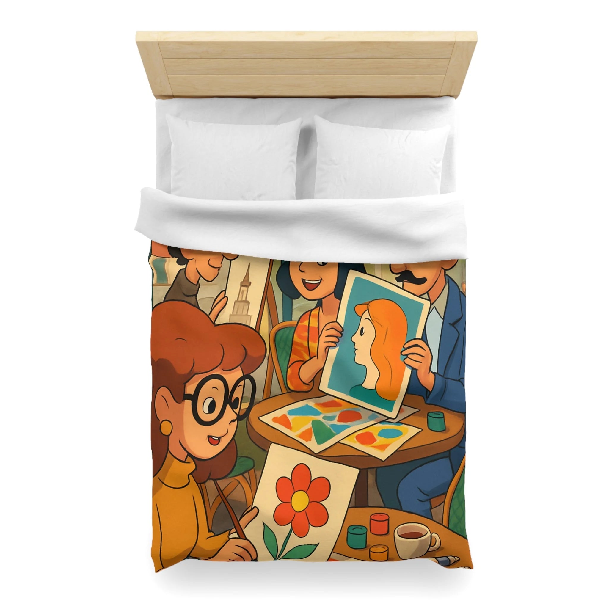 Housse de Couette Microfibre Illustration Unique Design Moderne Décoration Intérieure Raffinée